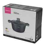 Fissman Aluminium Prestige Series Non-Stick Casserole With Lid 6.2 Ltr Black/Clear 28x12.5cm