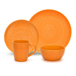 Fissman Dinnerware Motif Ceramic Orange 16Pc