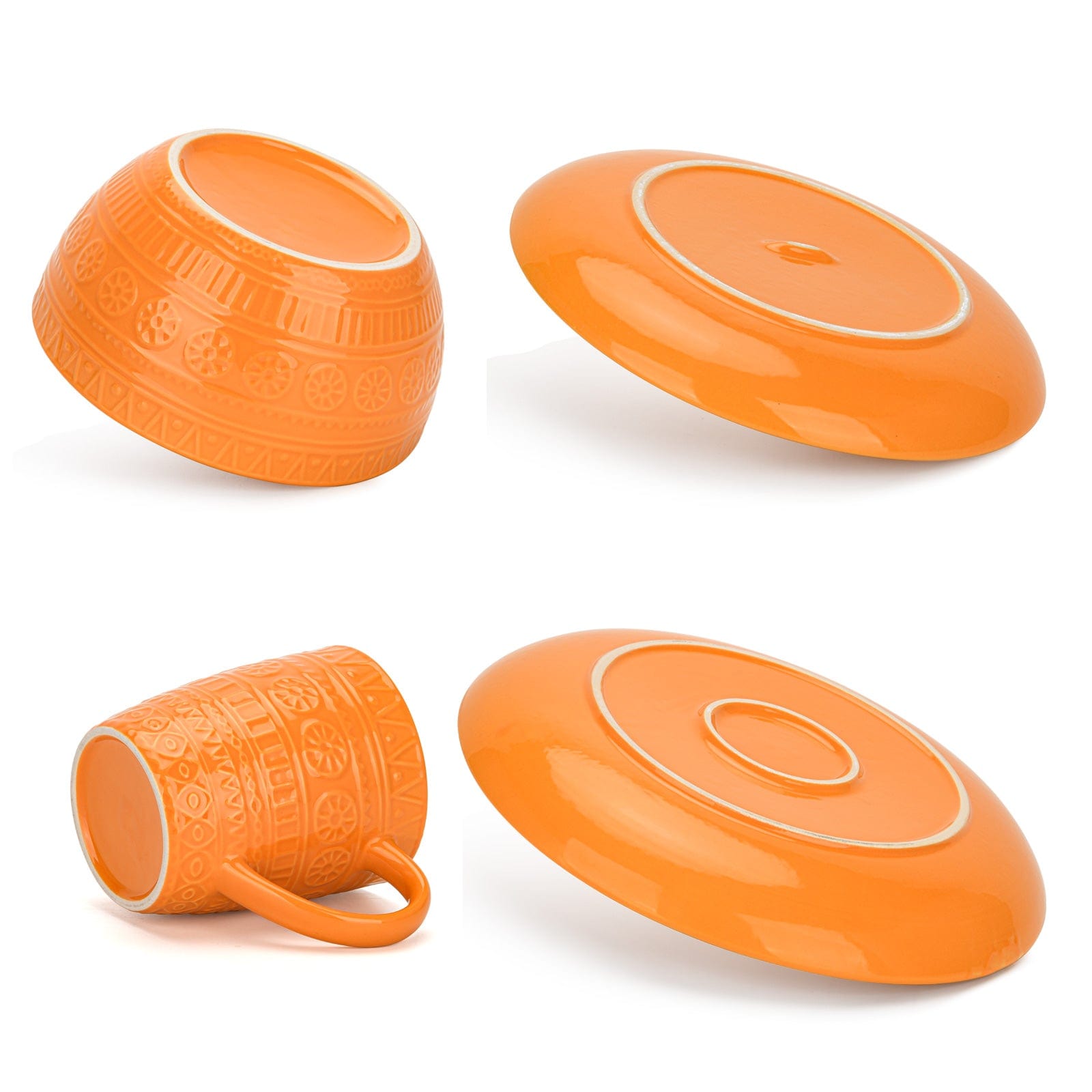 Fissman 16pcs Set of Dinnerware Motif Series  Orange (Ceramic)