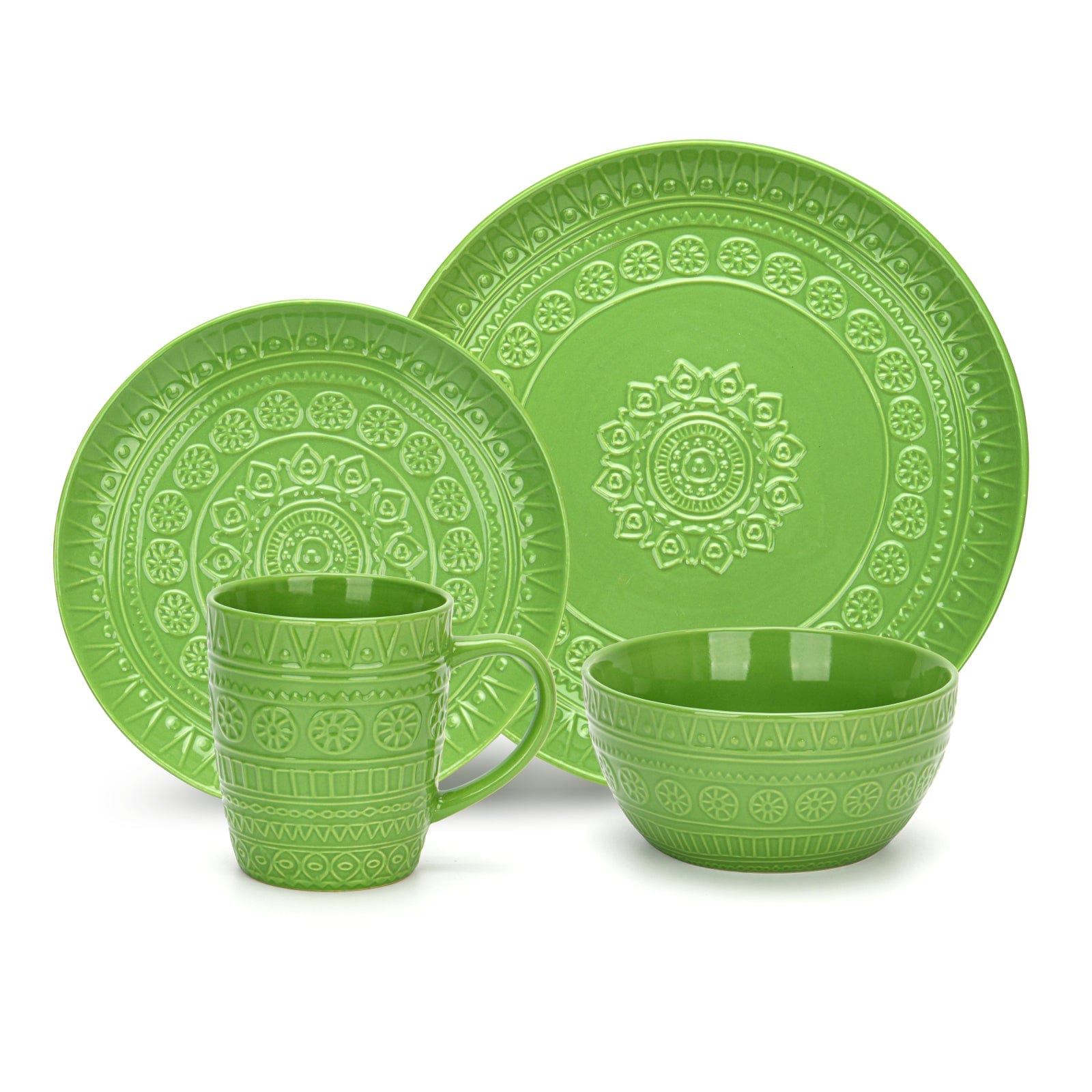 Fissman 16pcs Set of Dinnerware Motif Series  Green (Ceramic)