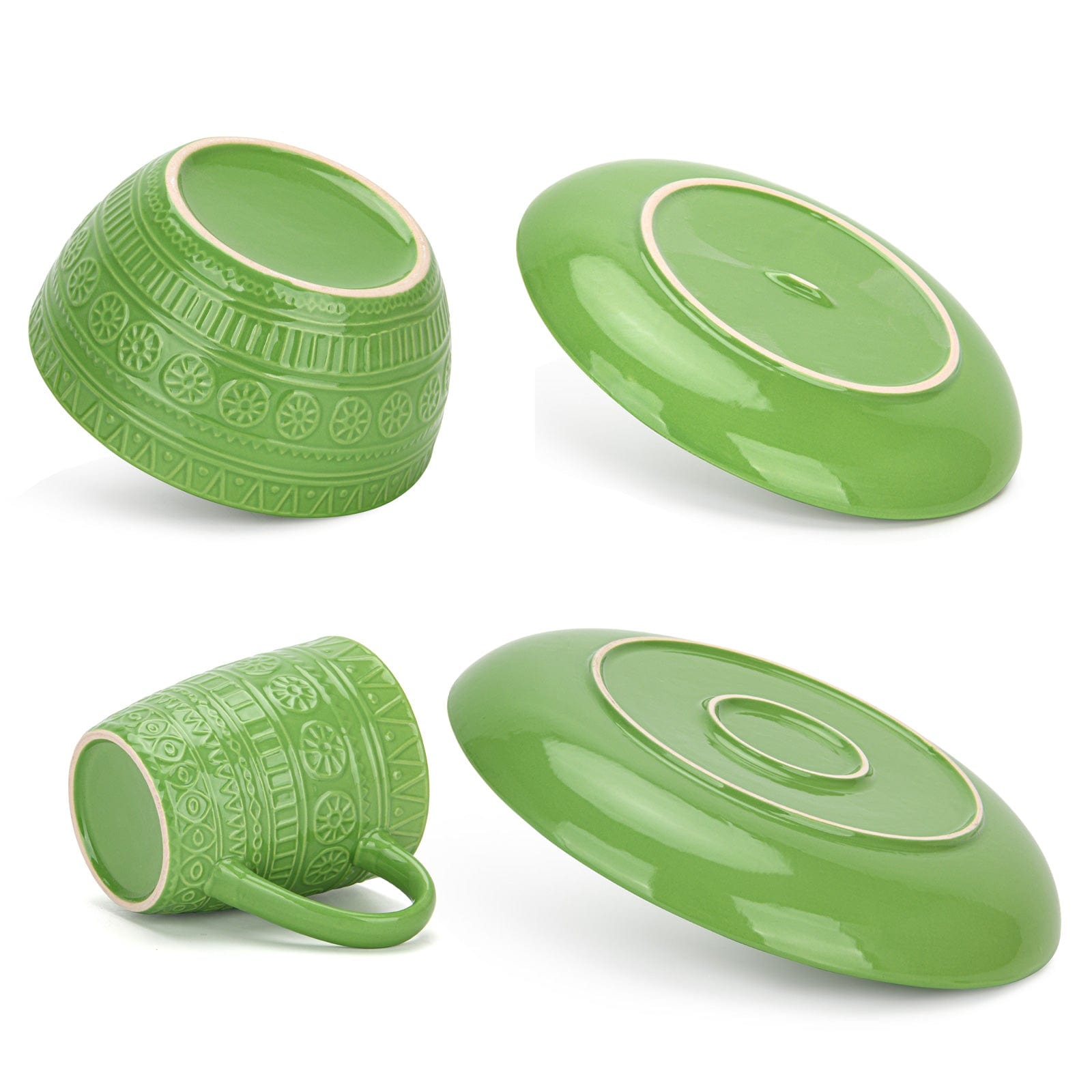 Fissman 16pcs Set of Dinnerware Motif Series  Green (Ceramic)