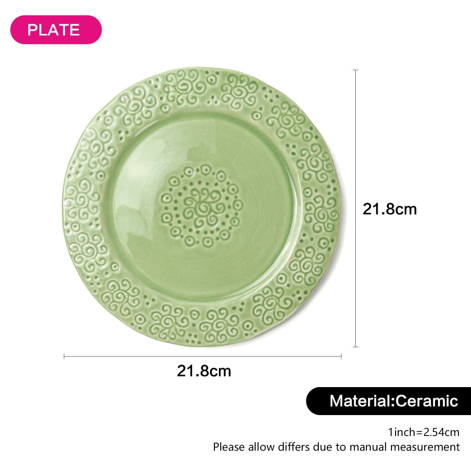 Fissman Plate Ceramic Green