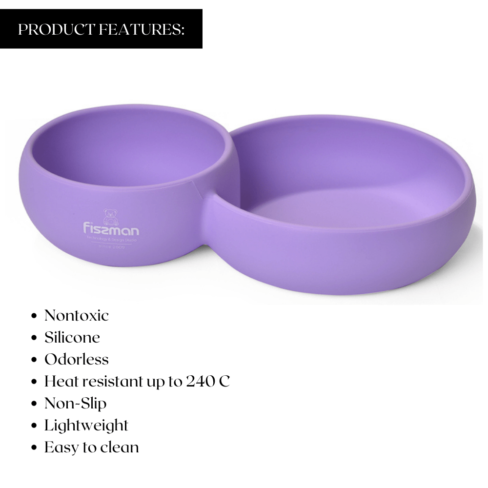 Fissman Deep Bowl With Divided Two Sides Purple 580ml