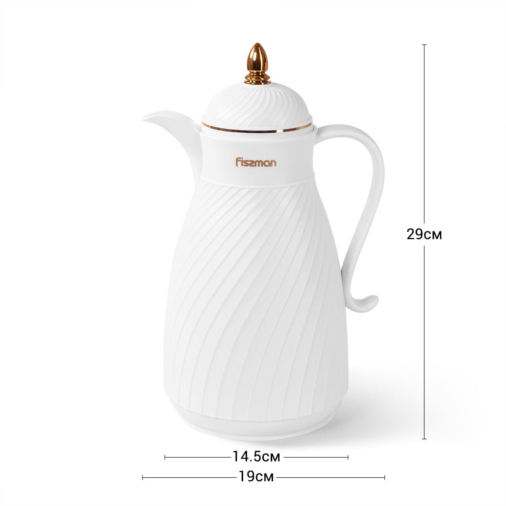 Fissman Arabic Dallah Design Vacuum Flask Insulated Jug White 1000ml