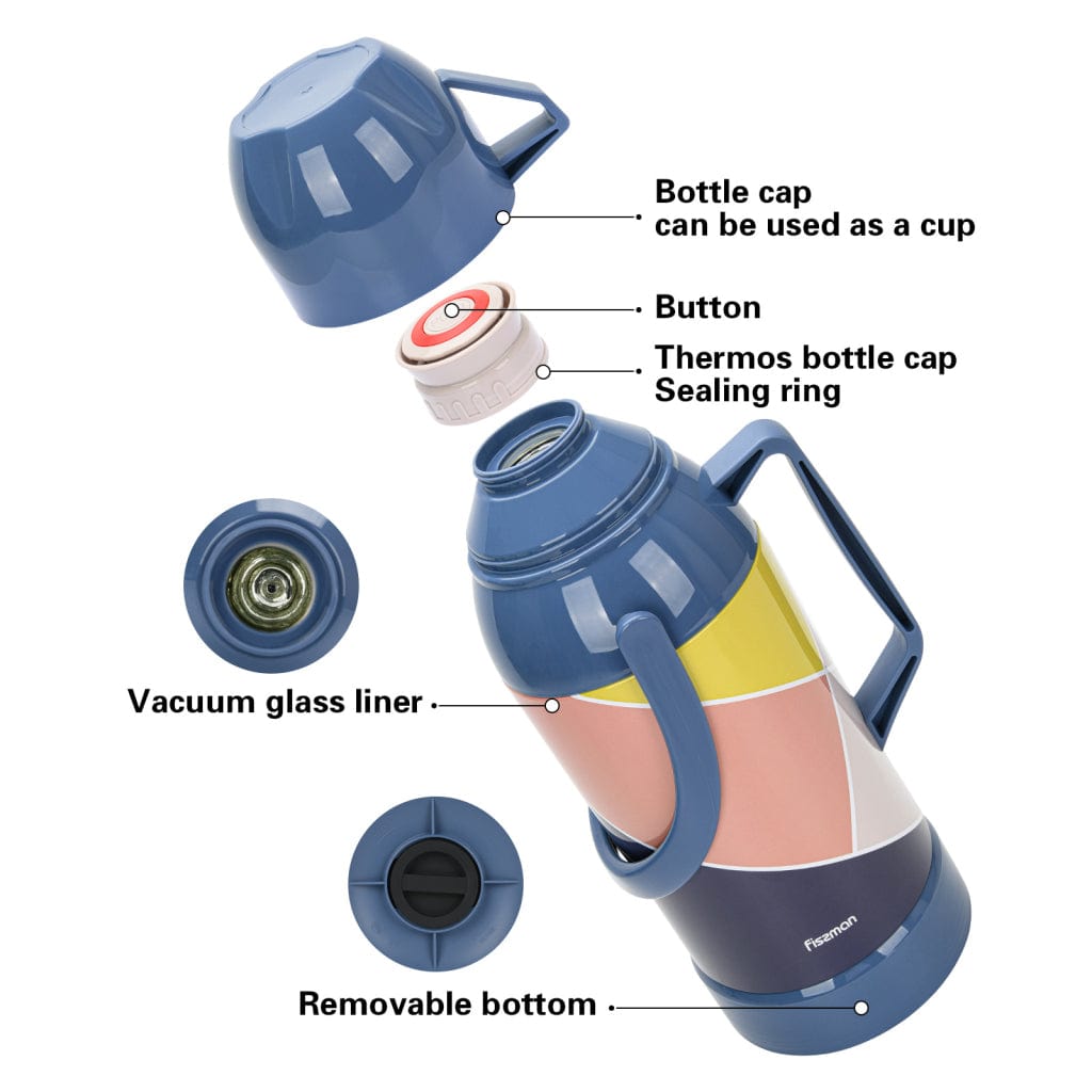 Fissman Vacuum Flask Glass Liner and Steel Case Multicolour 3200ml