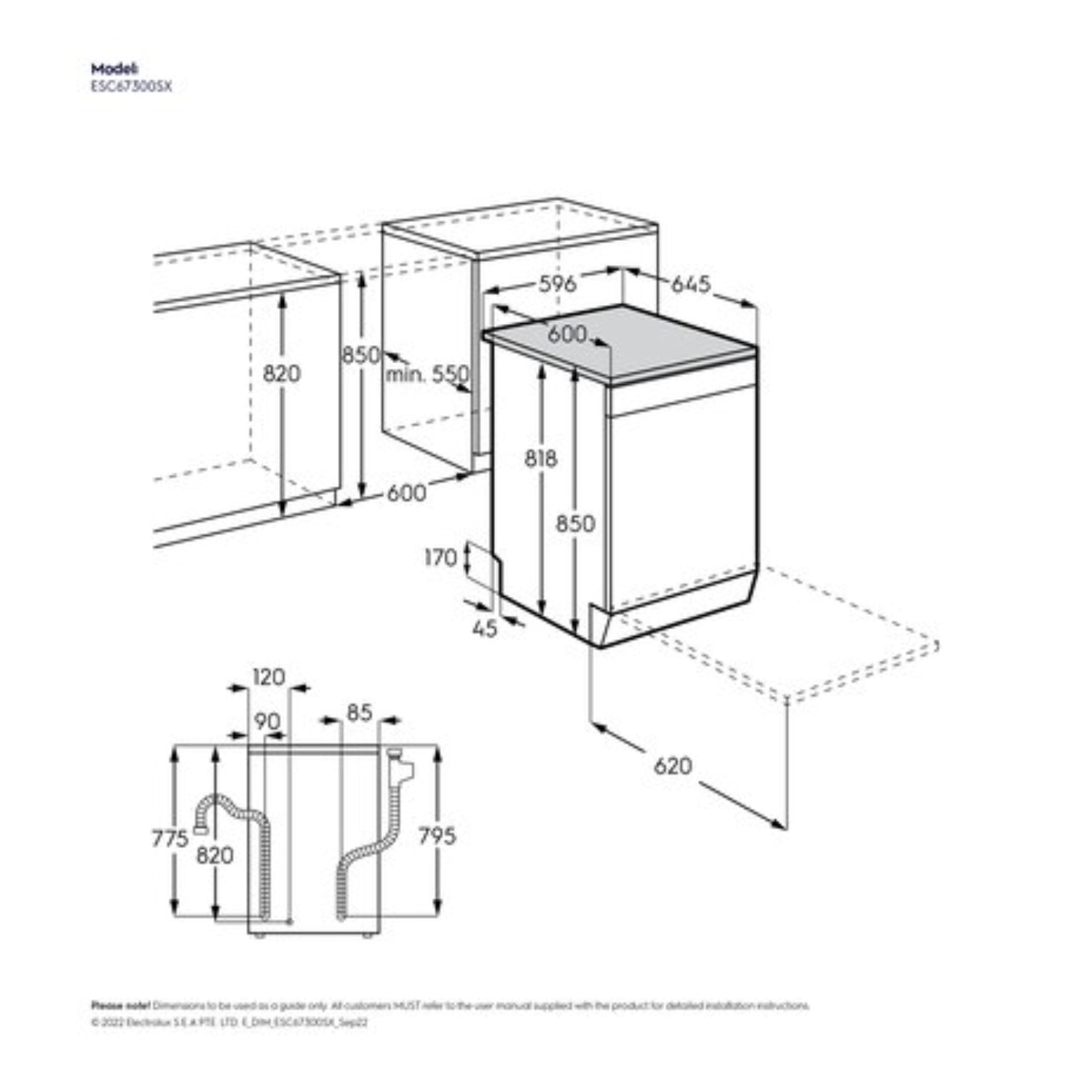 Electrolux 13 Place Setting Freestanding Dishwasher 60cm