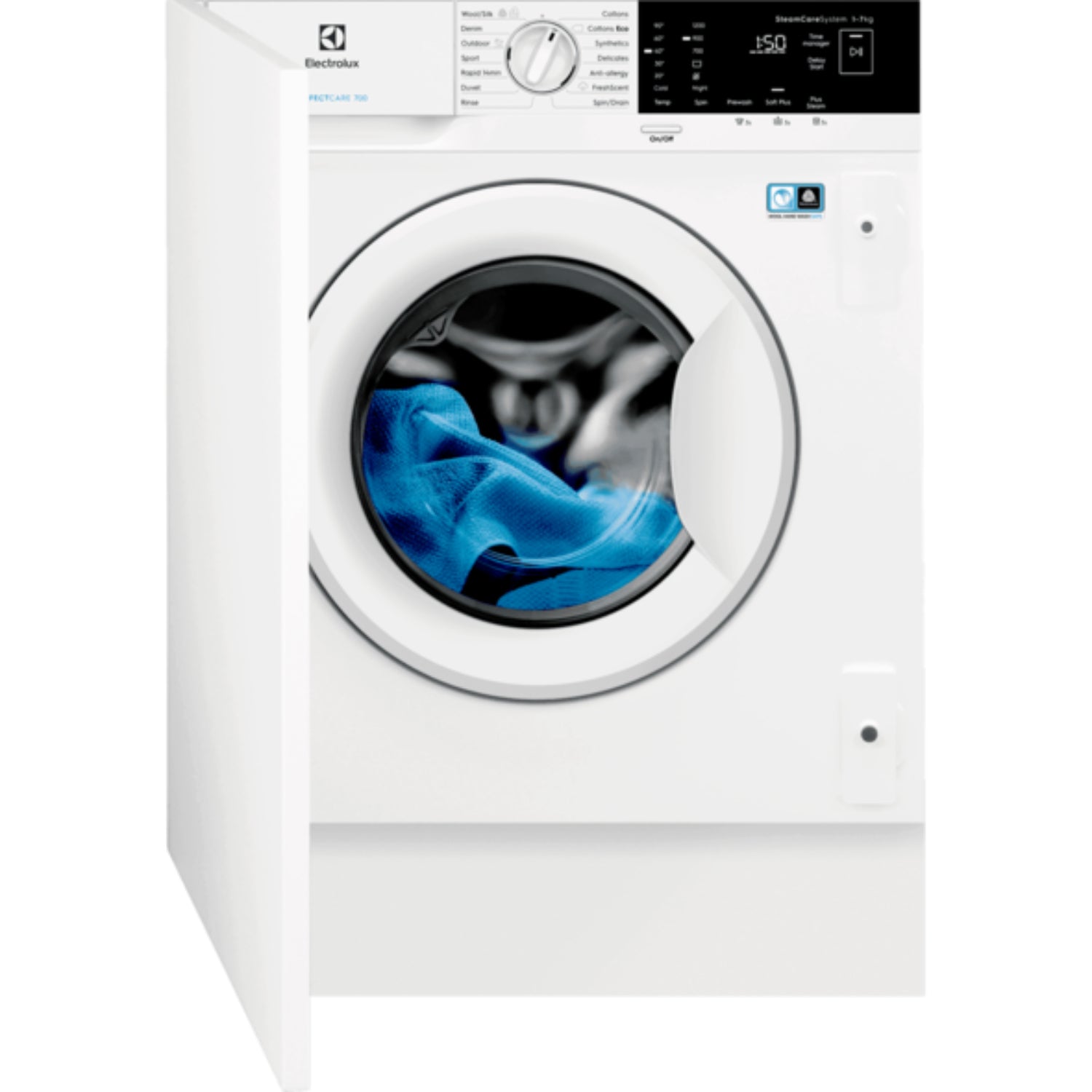 Electrolux 7Kg Front Load Washing Machine, 1200 Rpm with Steam Care and Auto Sensor, White