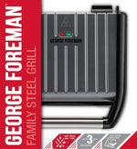 George Foreman Medium Steel Grill Family