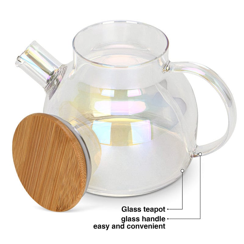 Fissman Tea Pot 1000 Ml With Stainless Steel Infuser Heat Resistant Glass