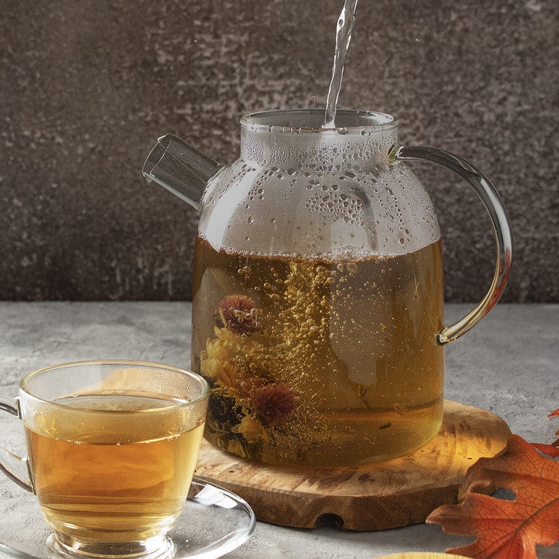 Fissman Tea Pot 1800 Ml With Stainless Steel Infuser Heat Resistant Glass