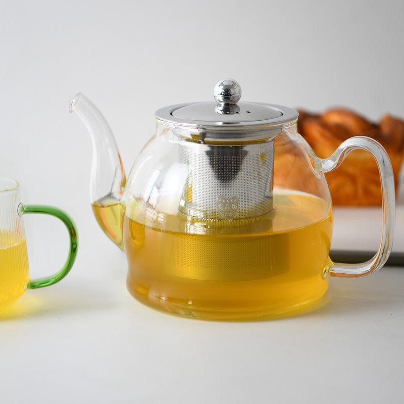 Fissman Tea Pot 1000 Ml With Stainless Steel Filter Borosilicate Glass