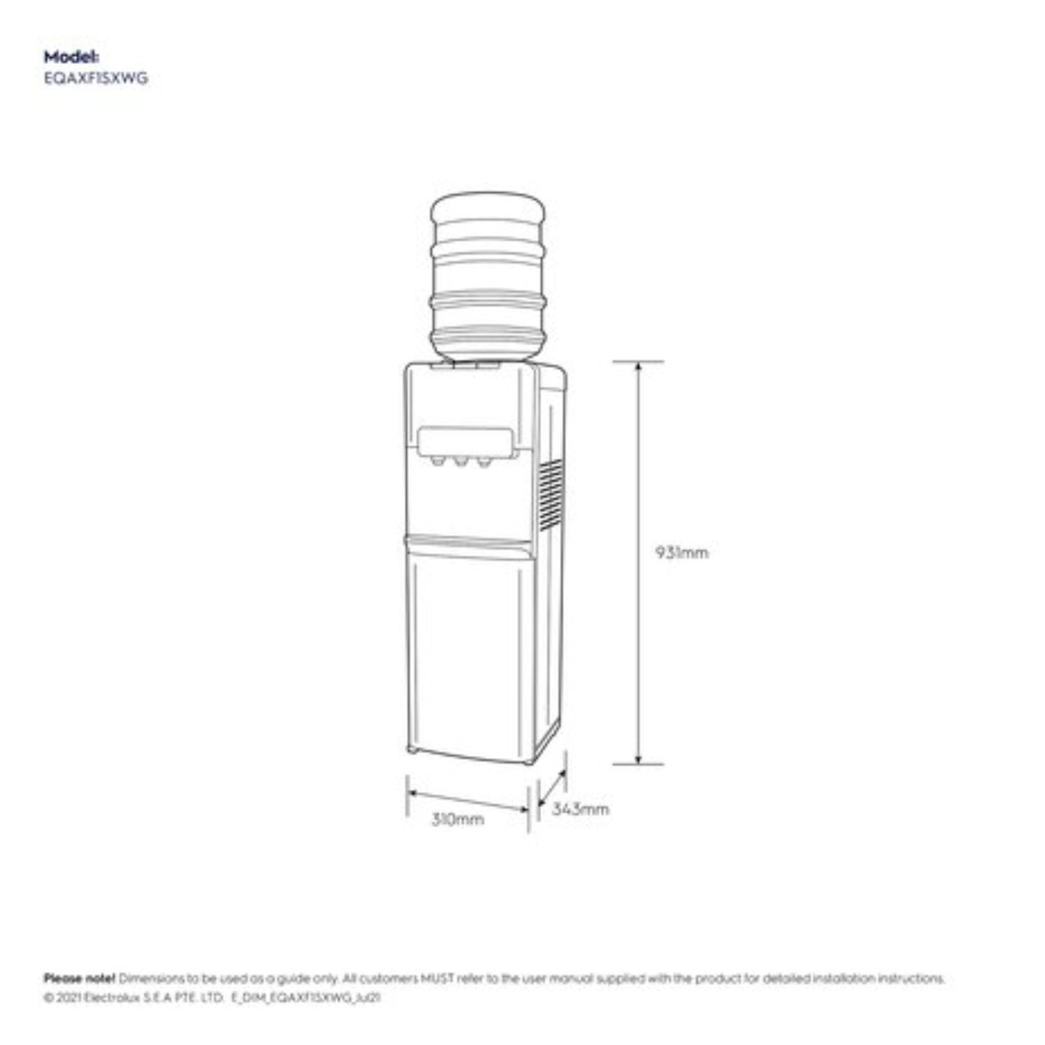 Electrolux Top Loading Water Dispenser