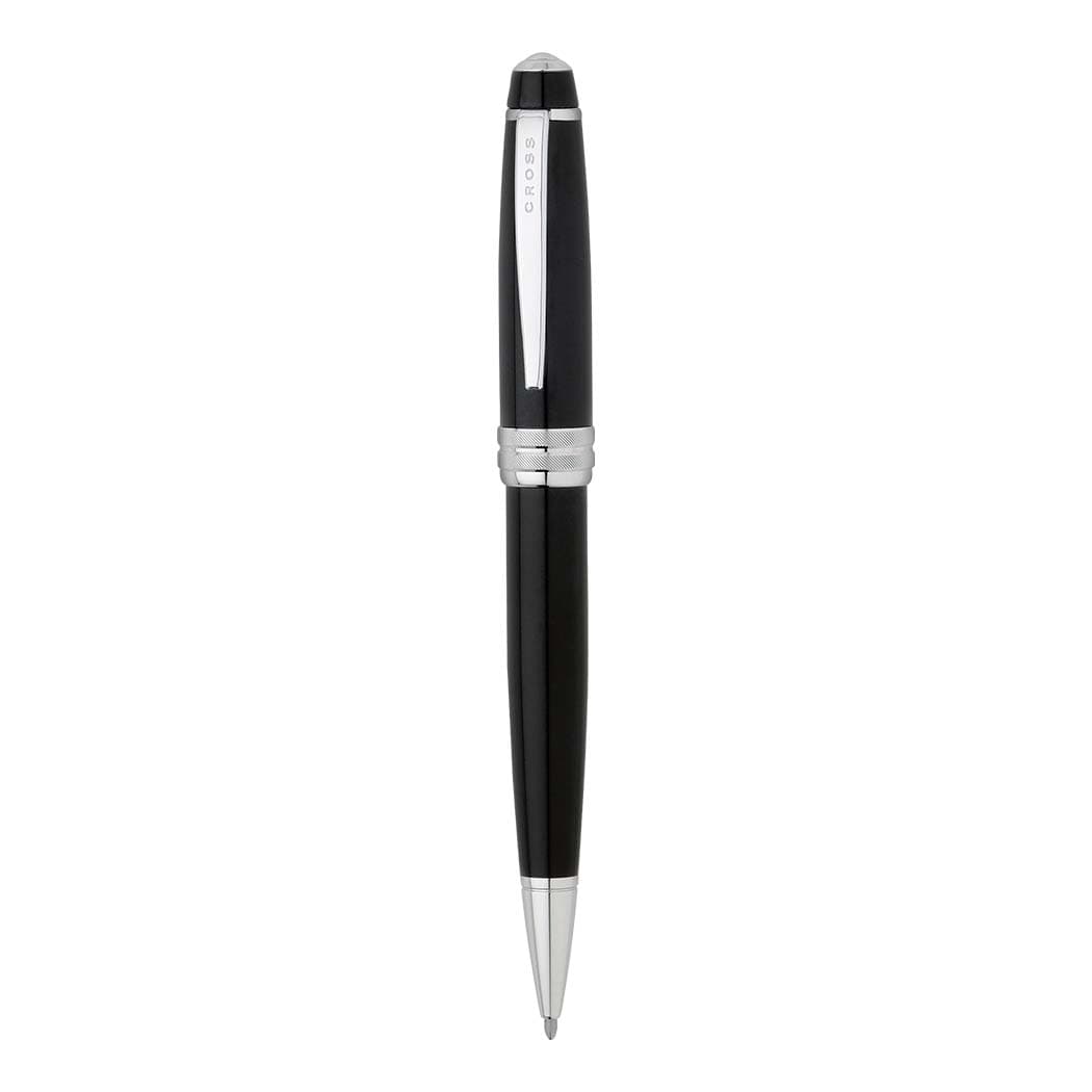Cross Bailey Black Lacquer Ballpoint Pen With Free Credit Card Case In Customized Gift Box - AT0452-7+AC295-1