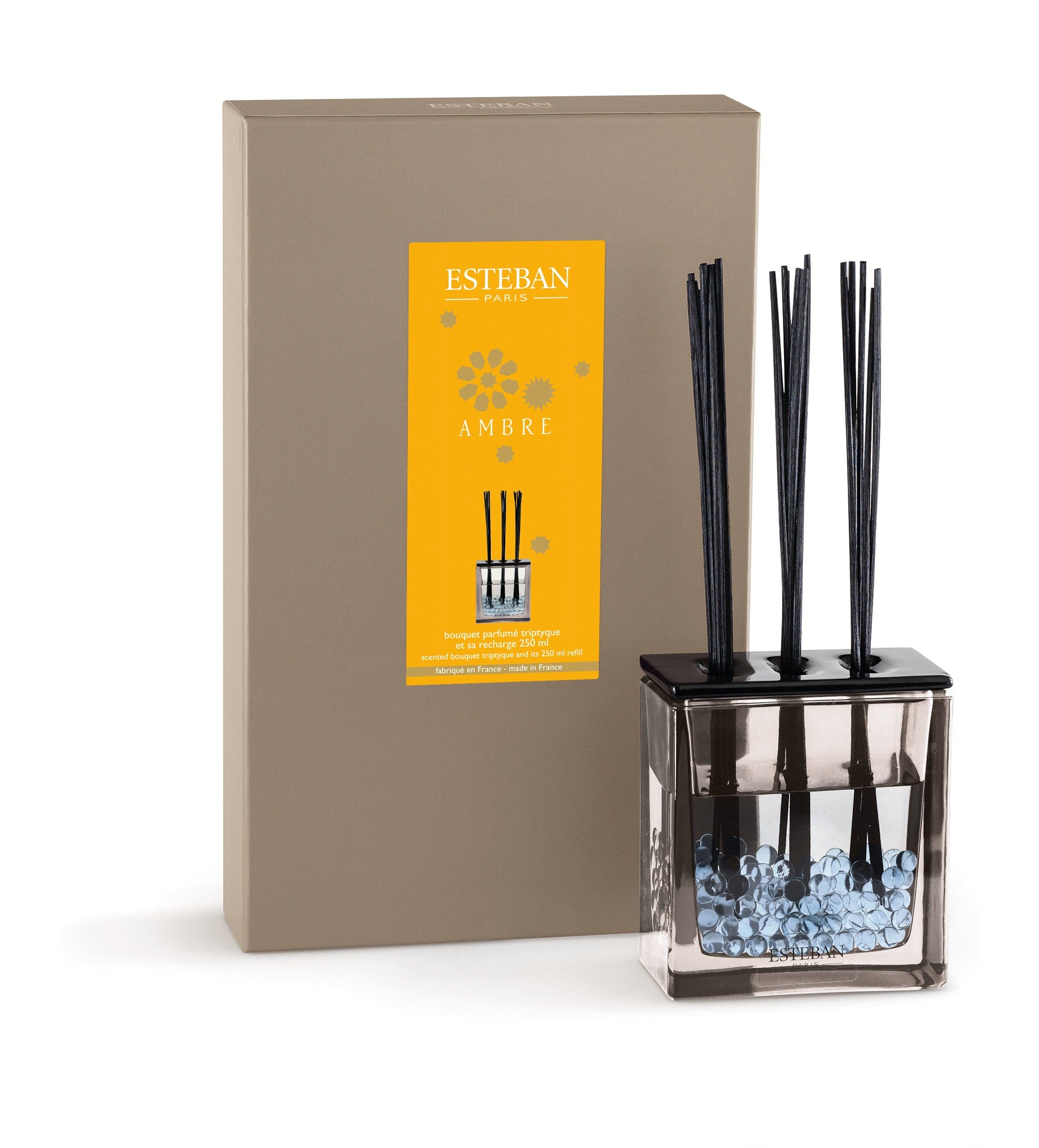 AMBRE SCENTED BOUQUET TRIPTYQUE AND ITS 250 ml REFILL - AZURE GREY EDITION