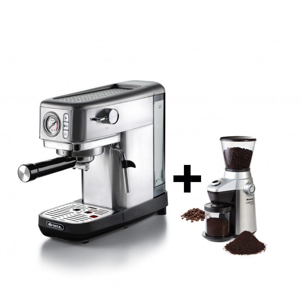Ariete Pump Espresso Maker Metal 1381 + Ariete Coffee Grinder 3017