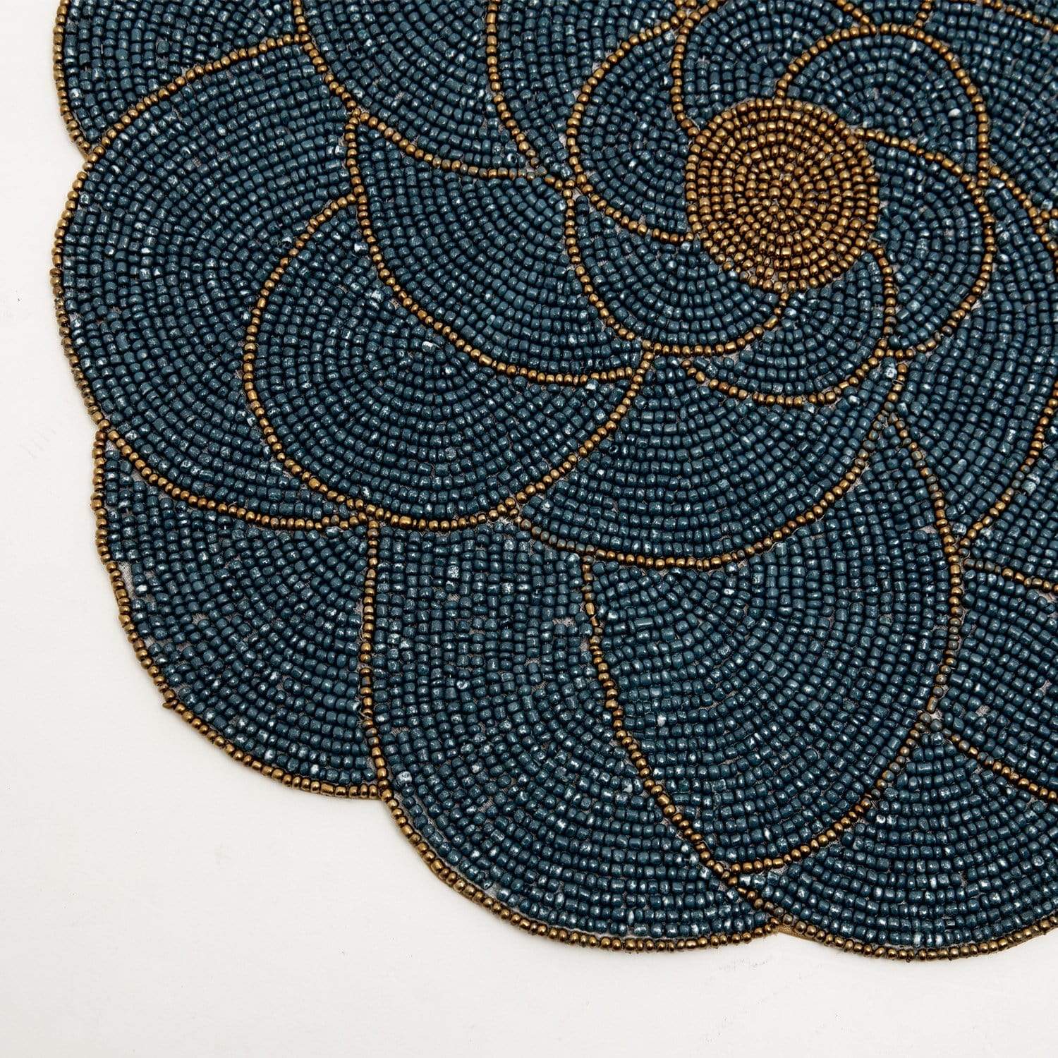 ARVIND DAISY GLS BEADED PLACEMAT TEAL BLU/GLD 36X36 - PM172177