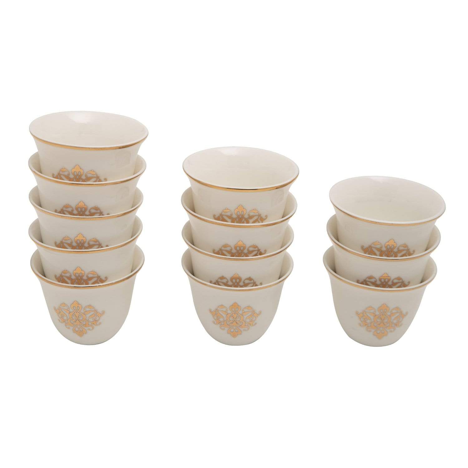 GOLD LINE 12PC ARABIC CAWA CUPS - SY116-G - SY121-G