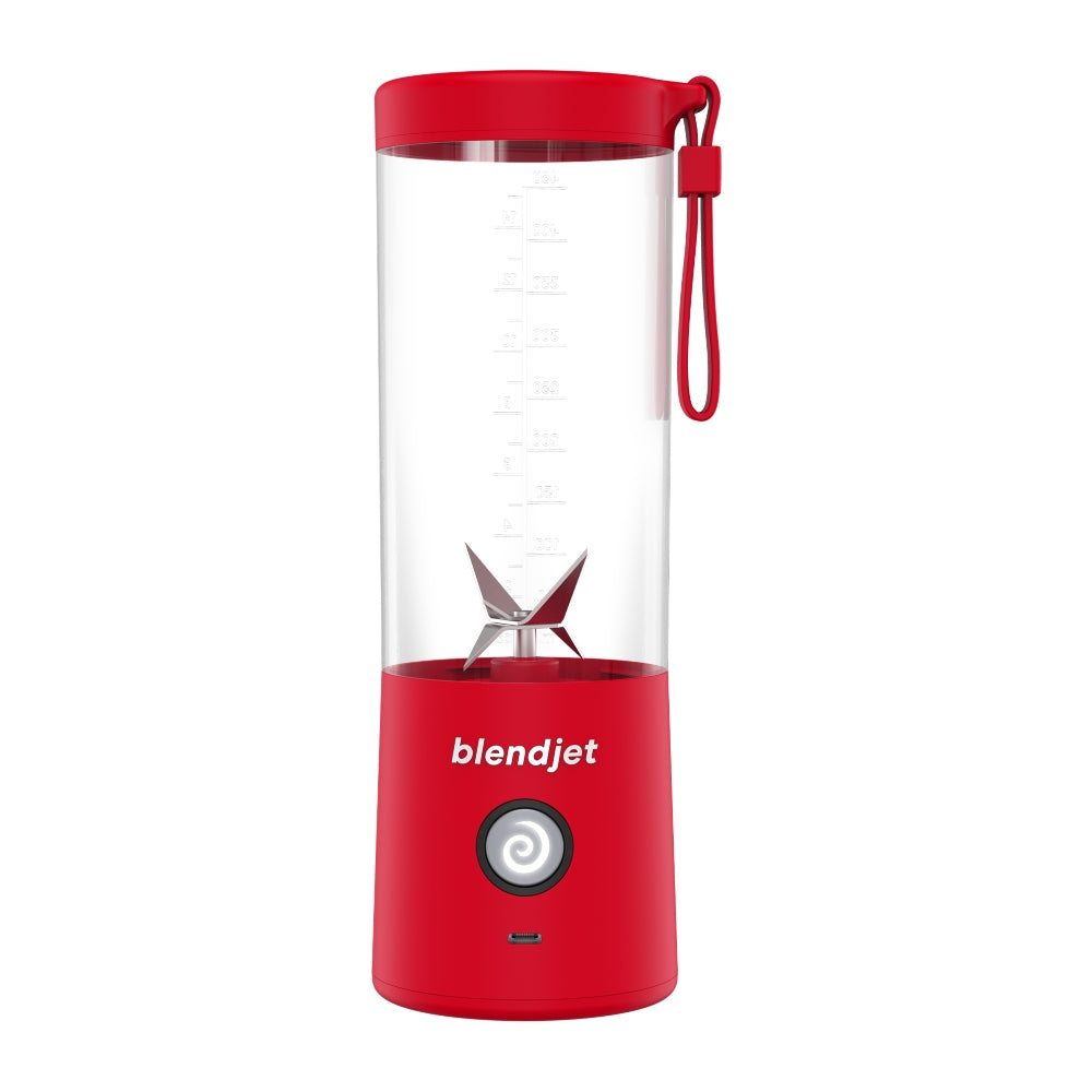 BLENDJET-V2 Portable Blender - World's Most Powerful Compact 16Oz Blender @22,000 RPM, 6 Stainless Steel Blades, Ice Crasher, USB-C Charging, Self Cleaning, Built-in Safety Feature - Red
