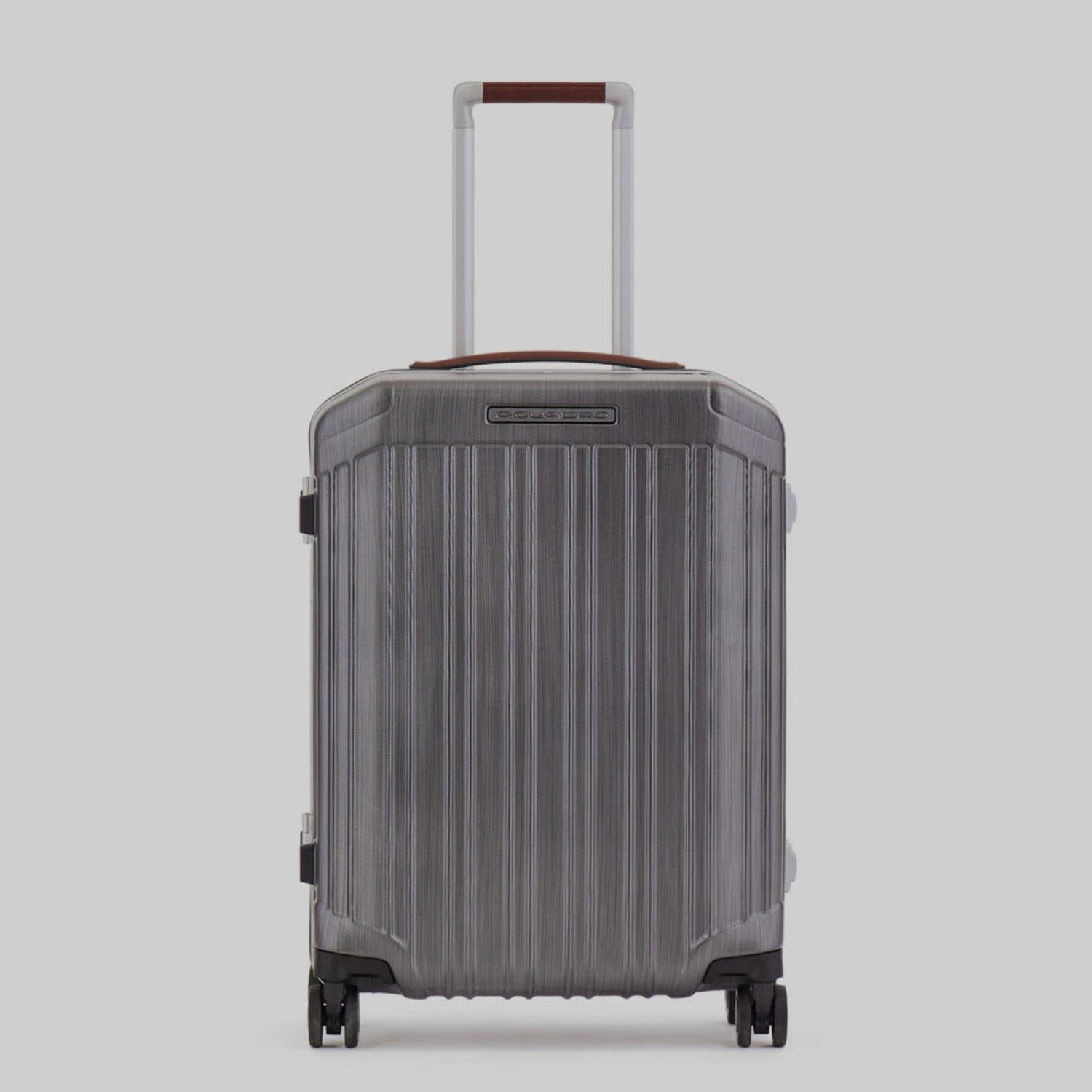 Piquadro PQLM-FRAME 55cm Ultra Slim Hardcase Cabin Luggage Trolley Black / Light Brown - BV4425PQLM/NCU