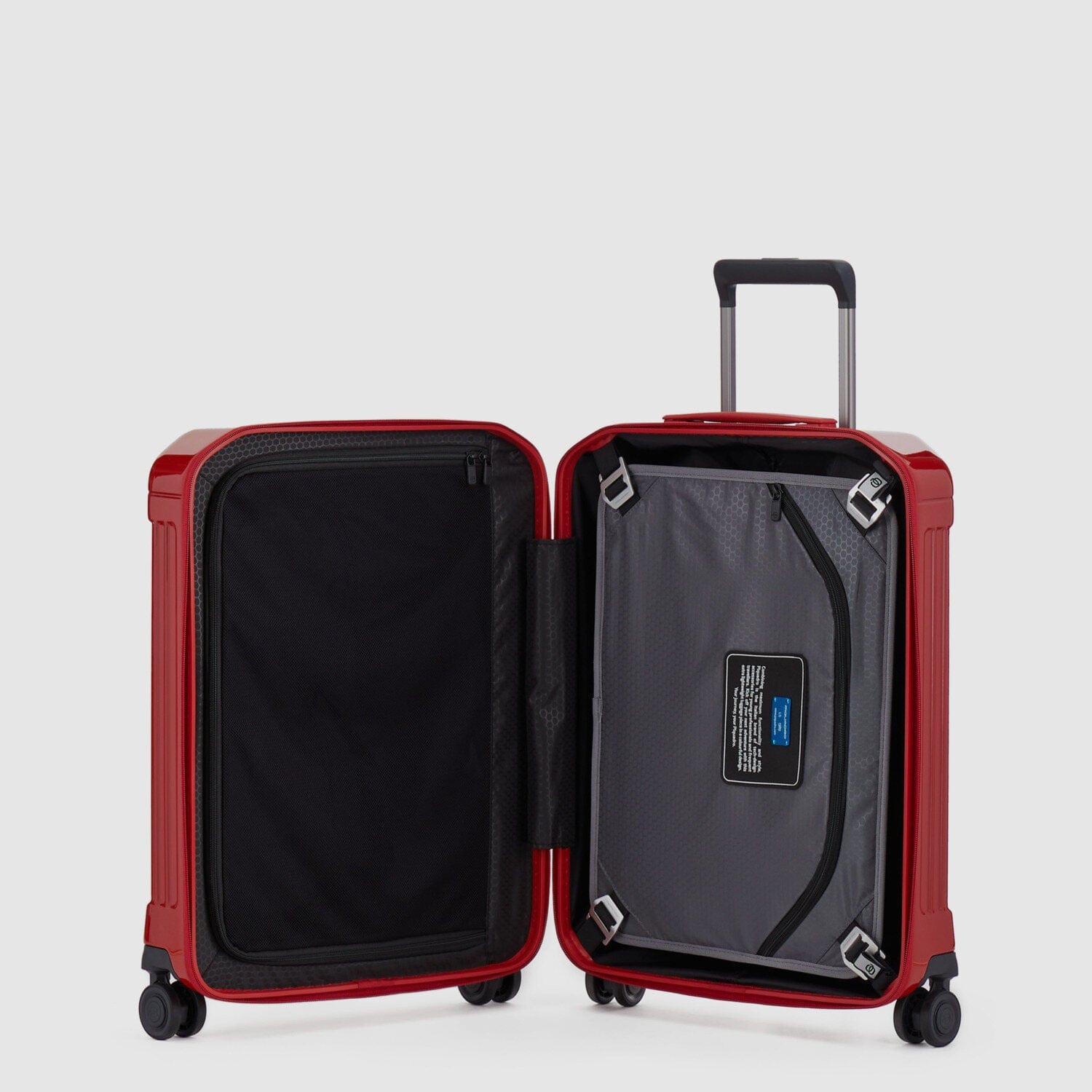 Piquadro Pq-Light 55Cm Ultra Slim Hardcase 4 Double Wheel Cabin Trolley Red - Bv4425Pql/R