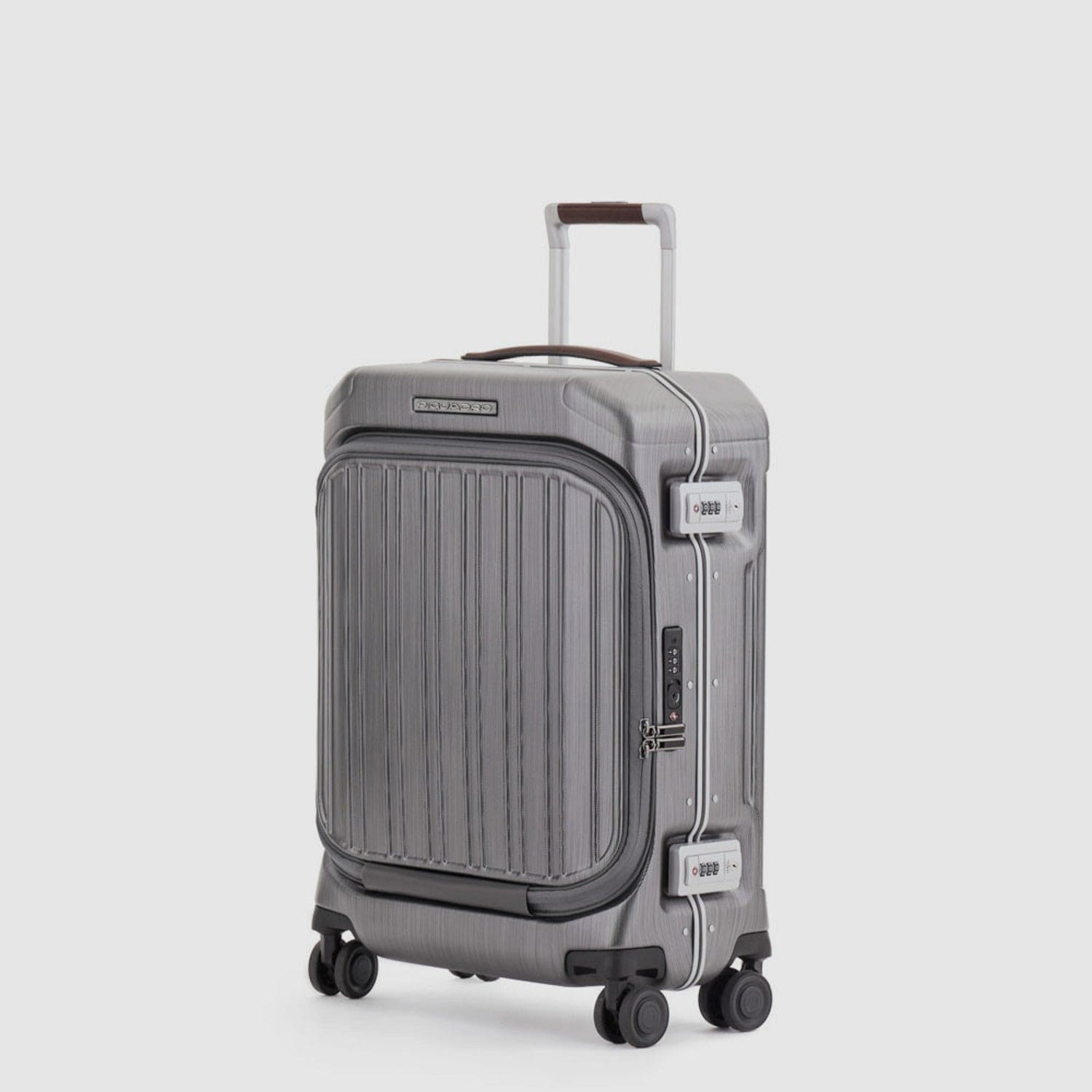 Piquadro Pqlm-Frame 55cm Fast-Check Cabin Luggage Black/Light Brown