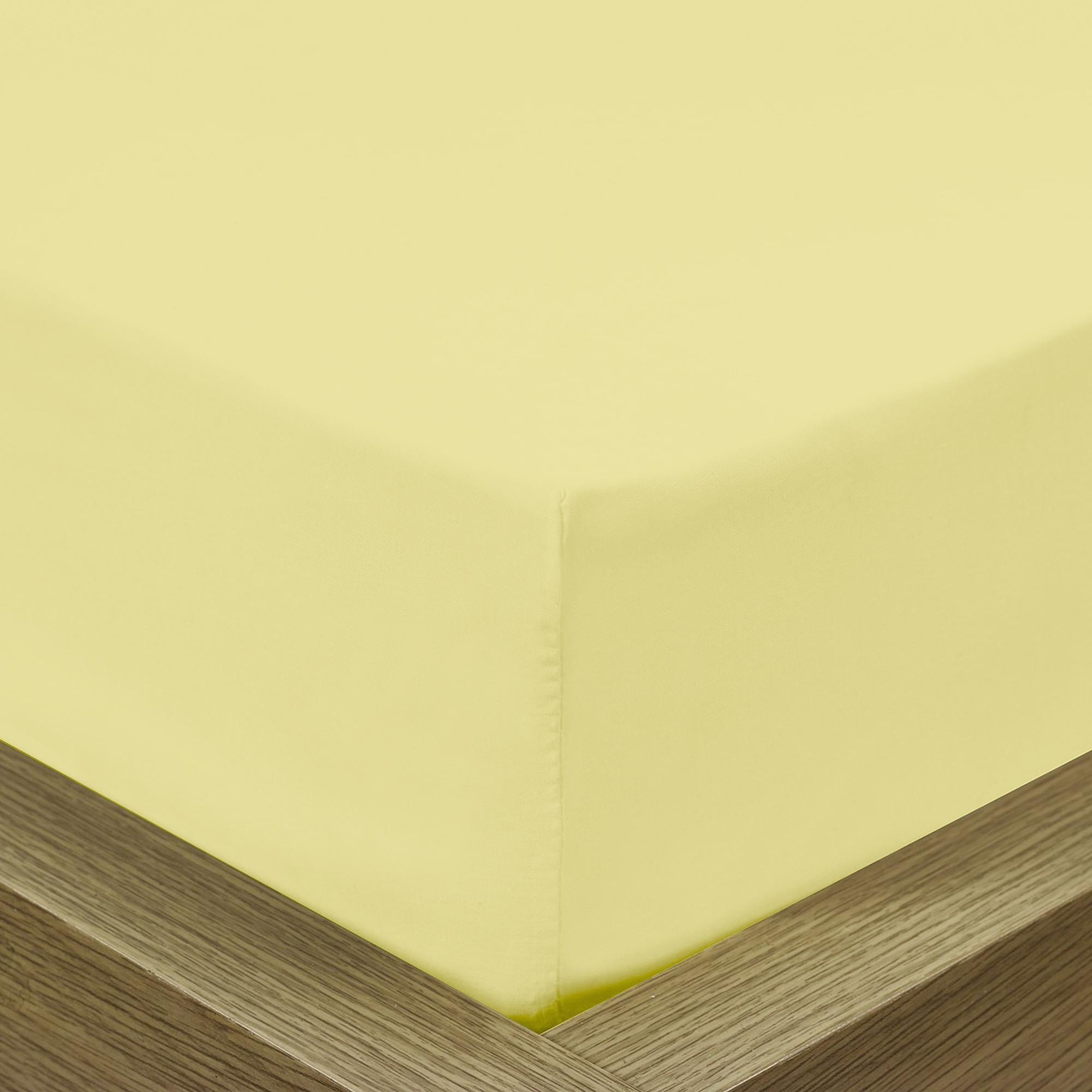 Cotton Home Fitted Sheet 1Pc Super Soft Yellow