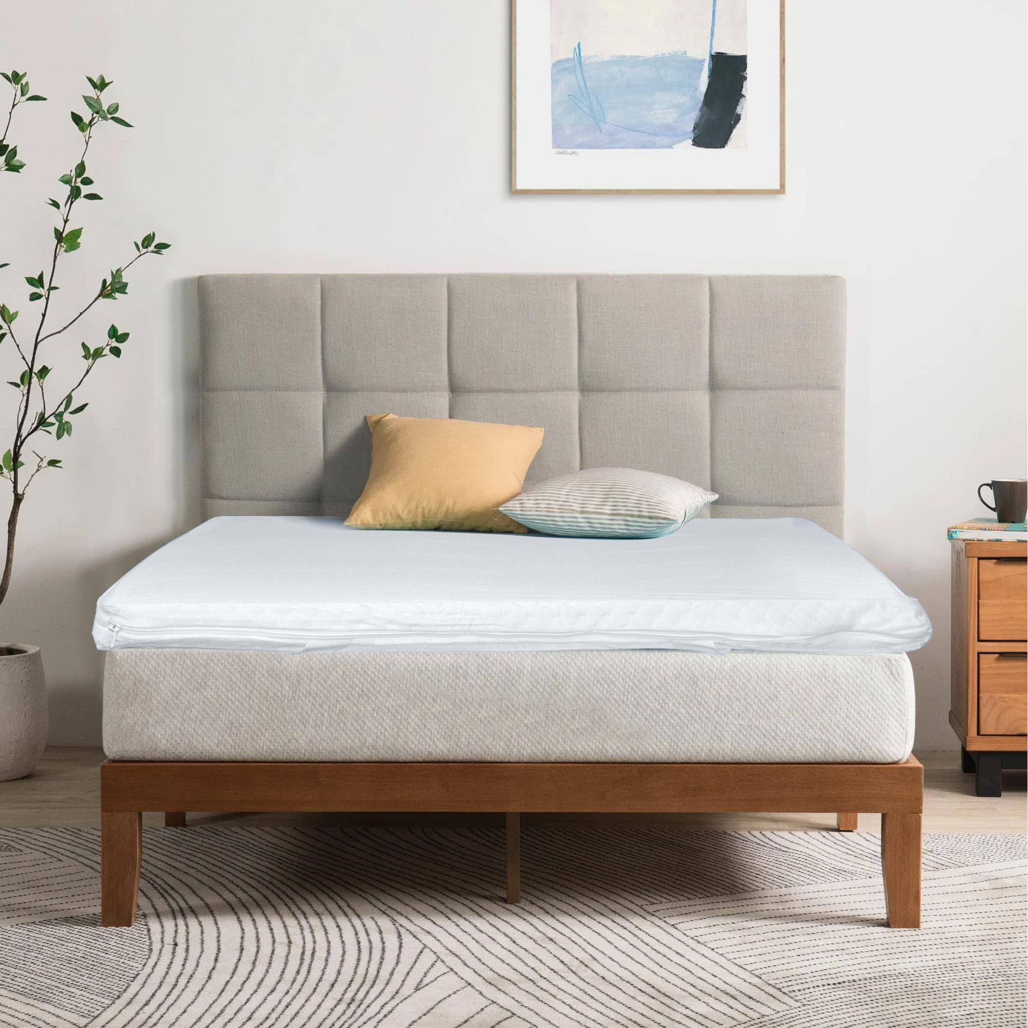 Cotton Home Mattress Topper Memory Foam White