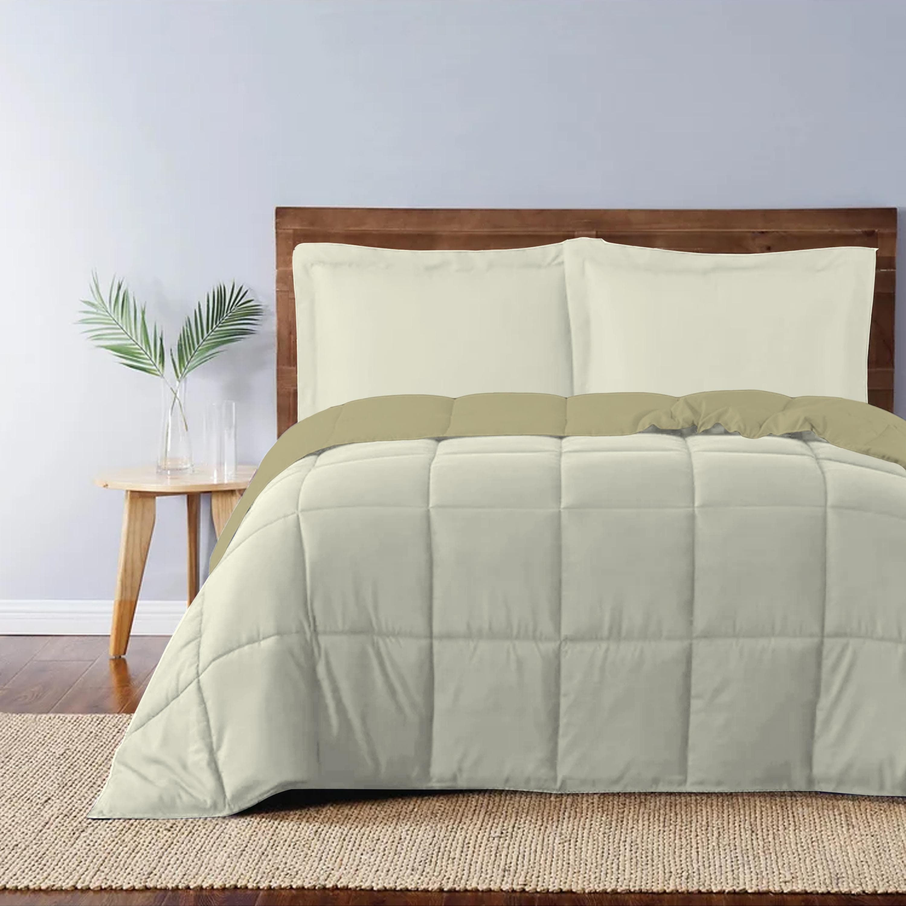 Cotton Home Adult 3-piece Set Reversible Comforter Ivory