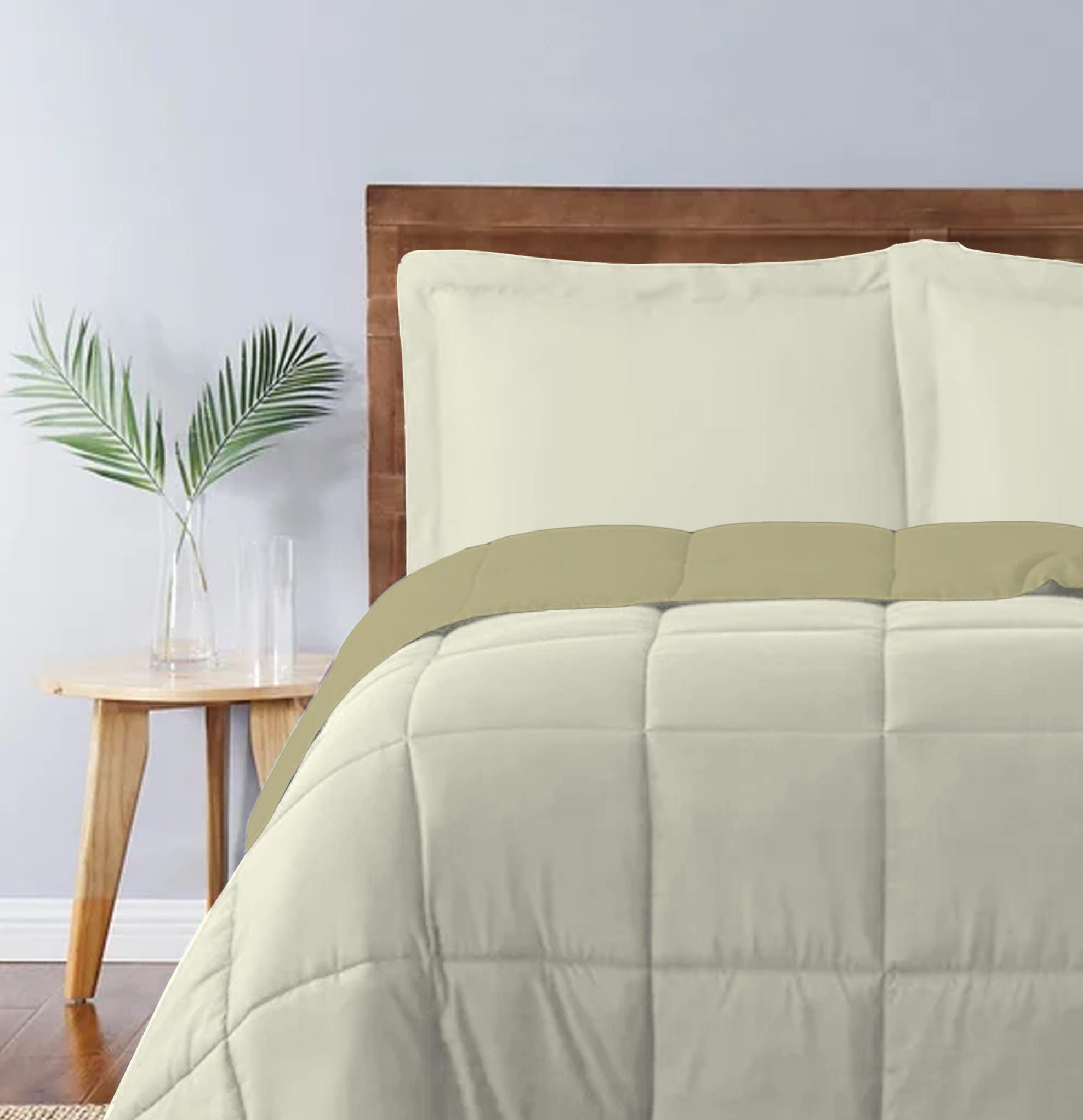 Cotton Home Adult 3-piece Set Reversible Comforter Ivory
