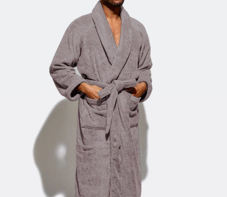 Cotton Home Bathrobe with Pockets Terry Taupe