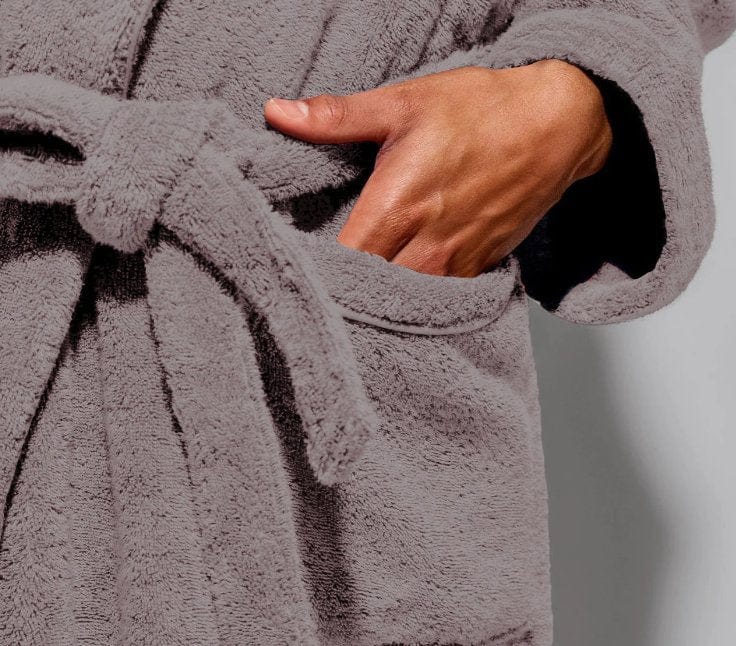 Cotton Home Bathrobe with Pockets Terry Taupe