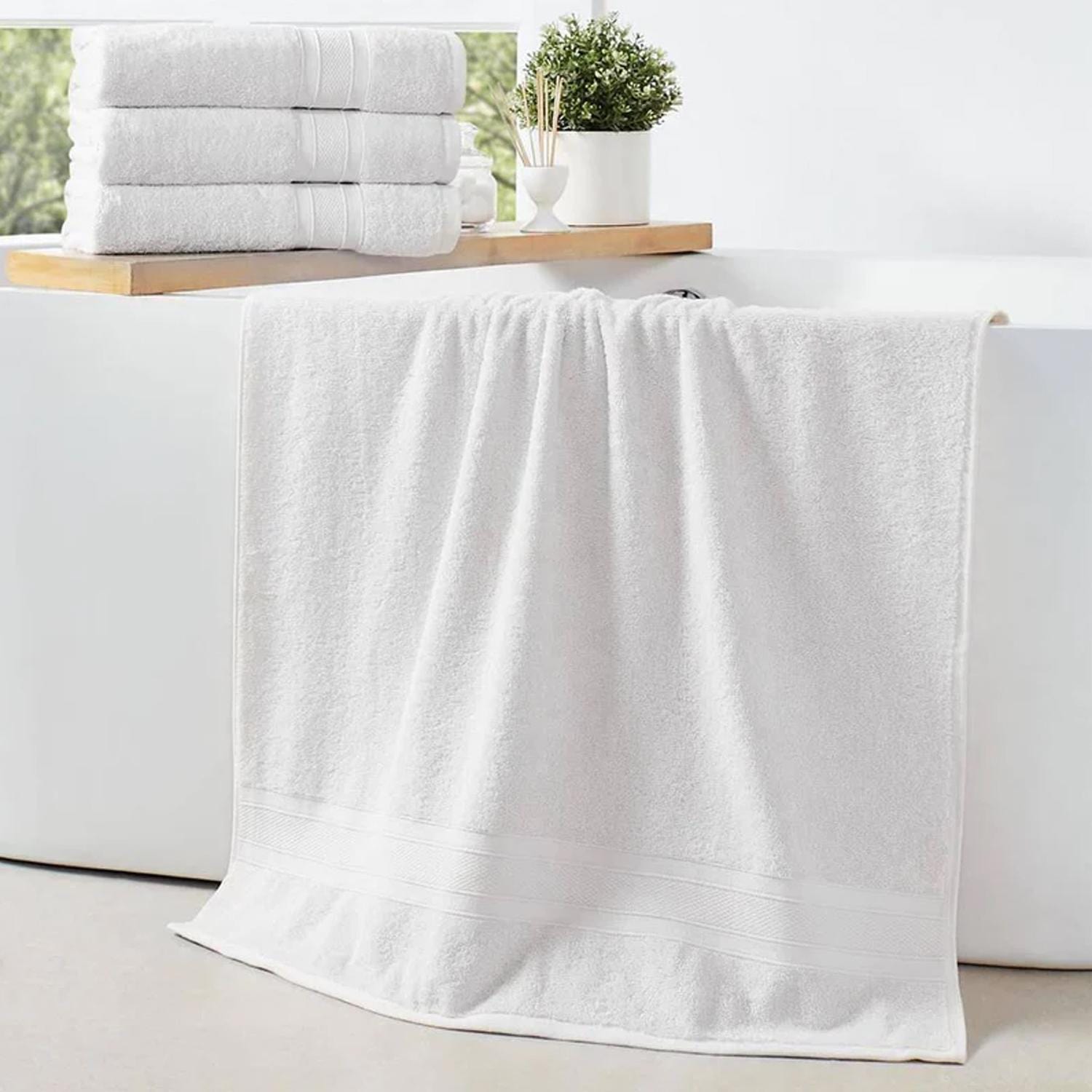 Cotton Home Bath Towel White