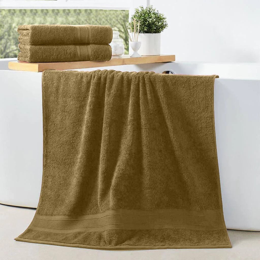 Cotton Home Bath Towel 2-piece Set Camel