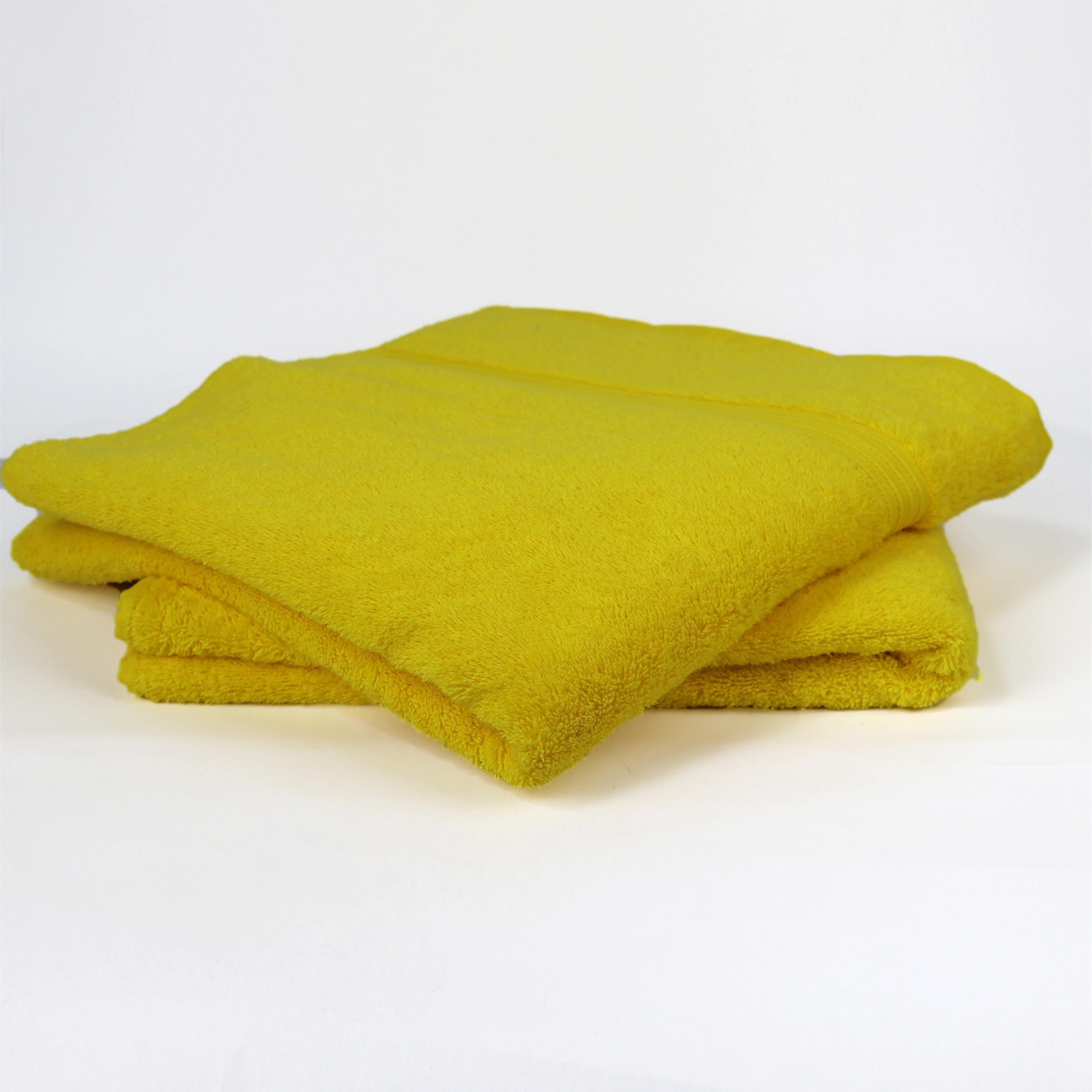 Cotton Home Bath Towel 2-piece Set Yellow