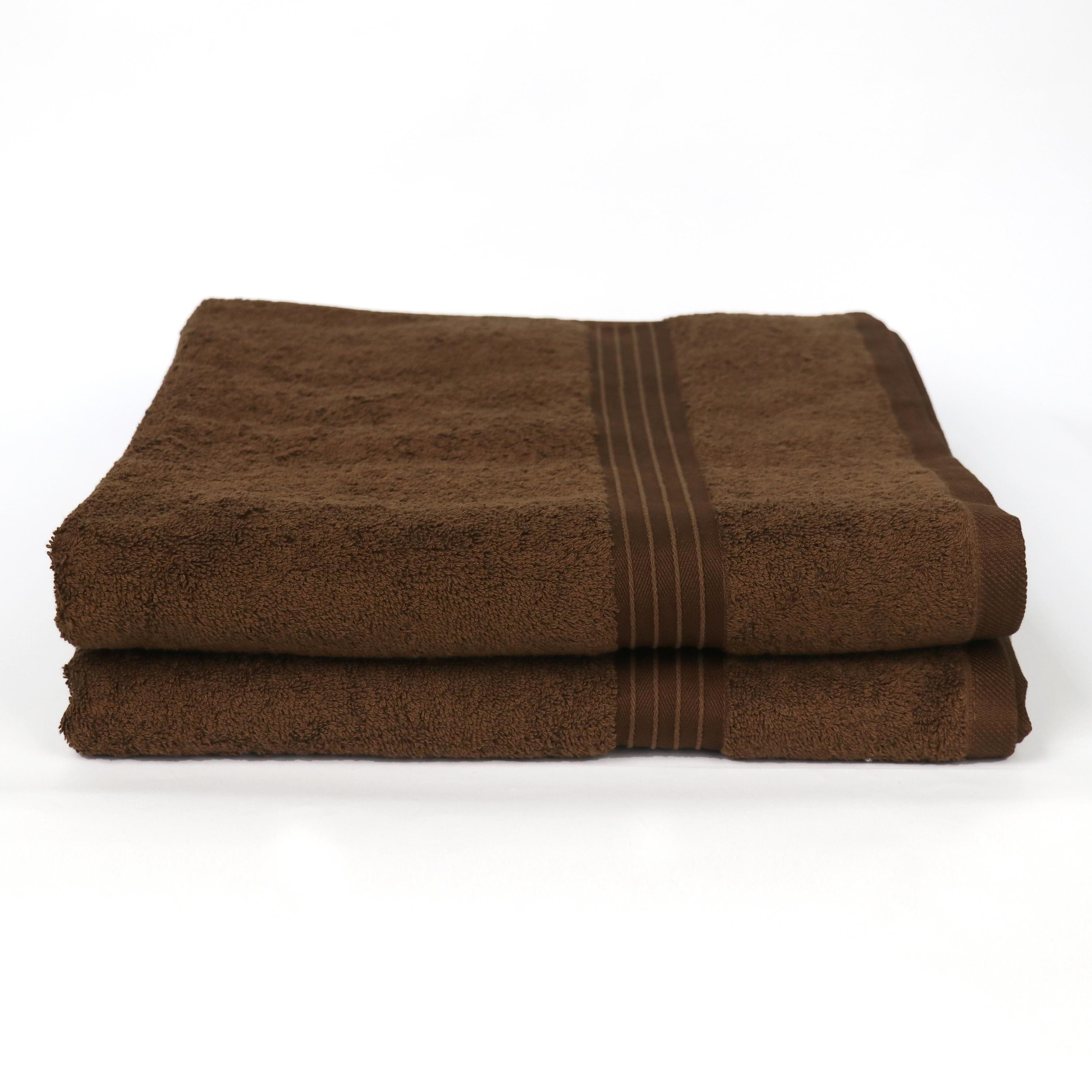 Cotton Home Bath Towel 2-piece Set Brown