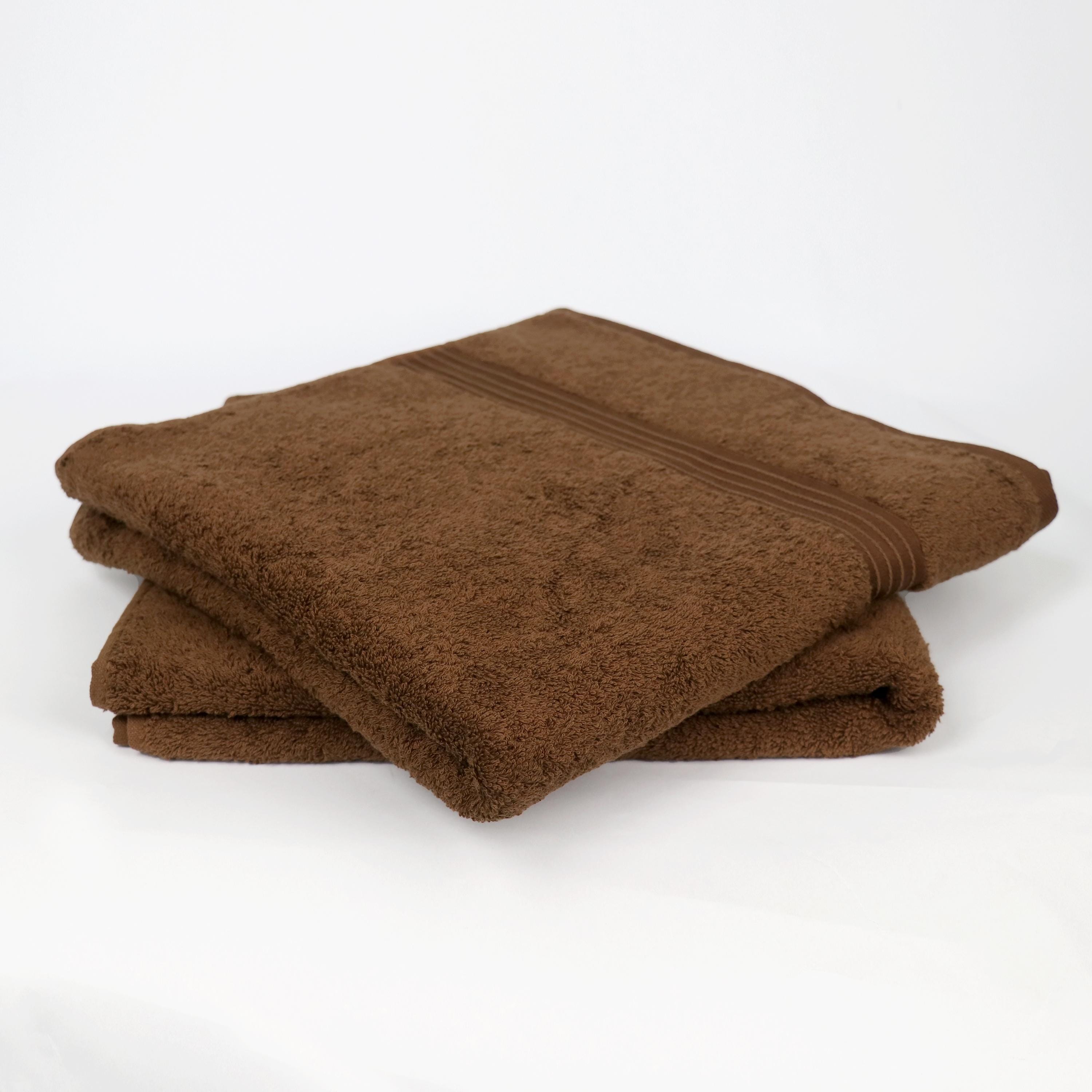 Cotton Home Bath Towel 2-piece Set Brown