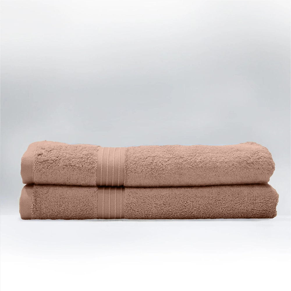 Cotton Home Bath Towel 2-piece Set Beige