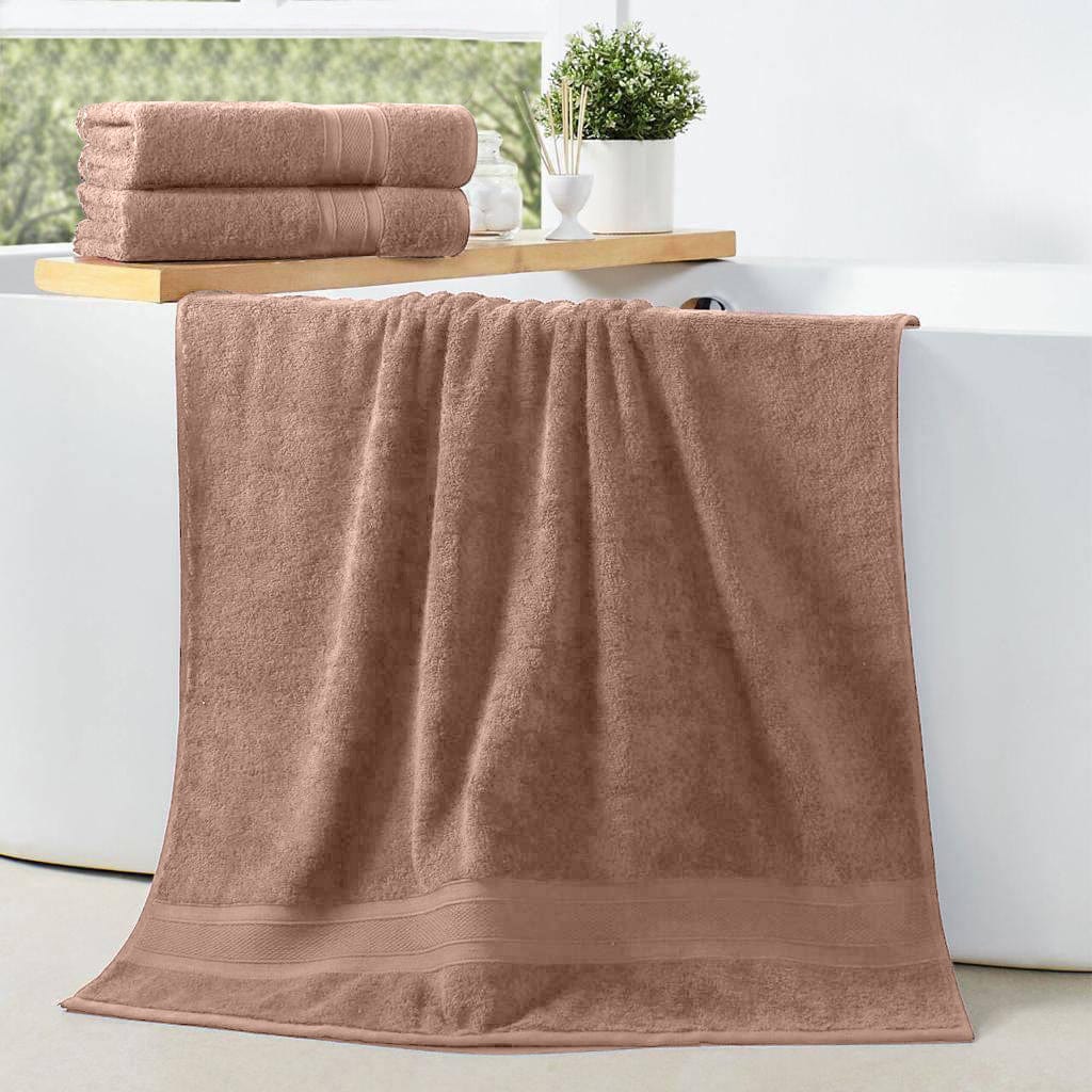 Cotton Home Bath Towel 2-piece Set Beige