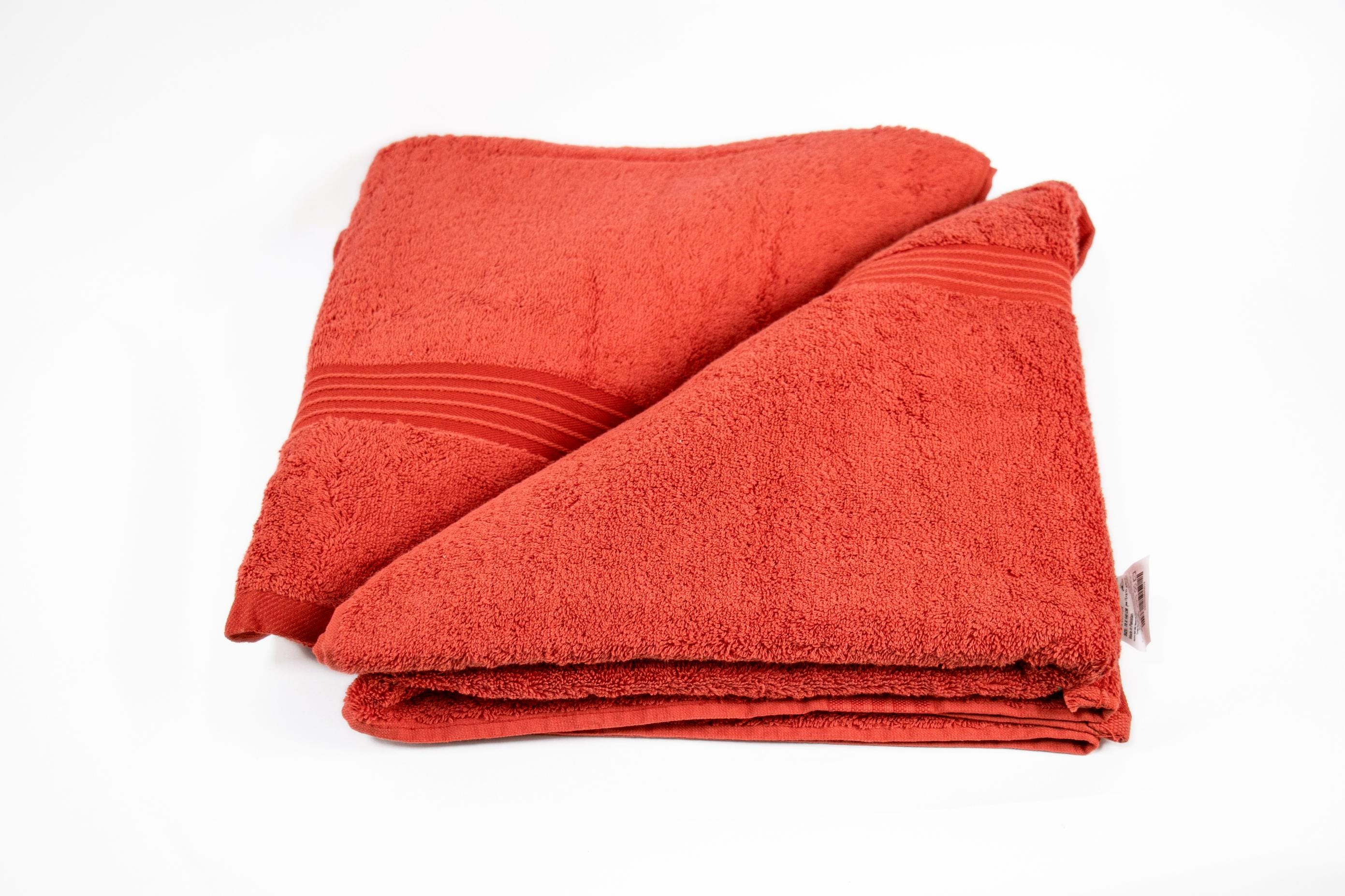 Cotton Home Bath Towel 2-piece Set Red
