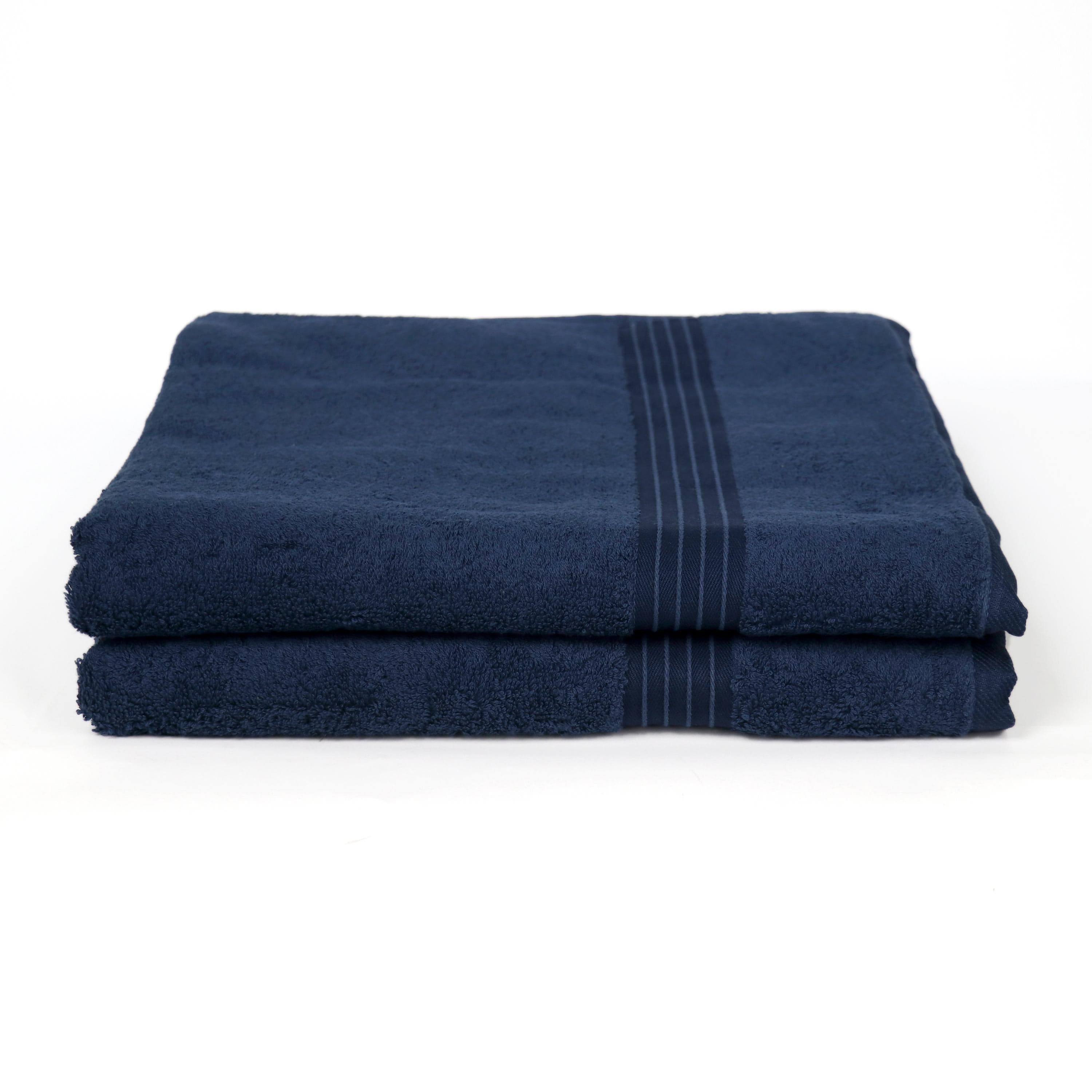 Cotton Home Bath Towel 2-piece Set Navy Blue