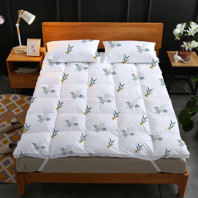 Cotton Home 3-piece Set Printed Cotton Mattress Topper with 2 Pillow cover Floral