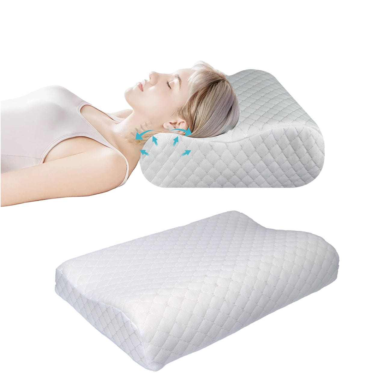 Cotton Home Classic Breatheasy Memory Foam Pillow Anti-stress Fabric White
