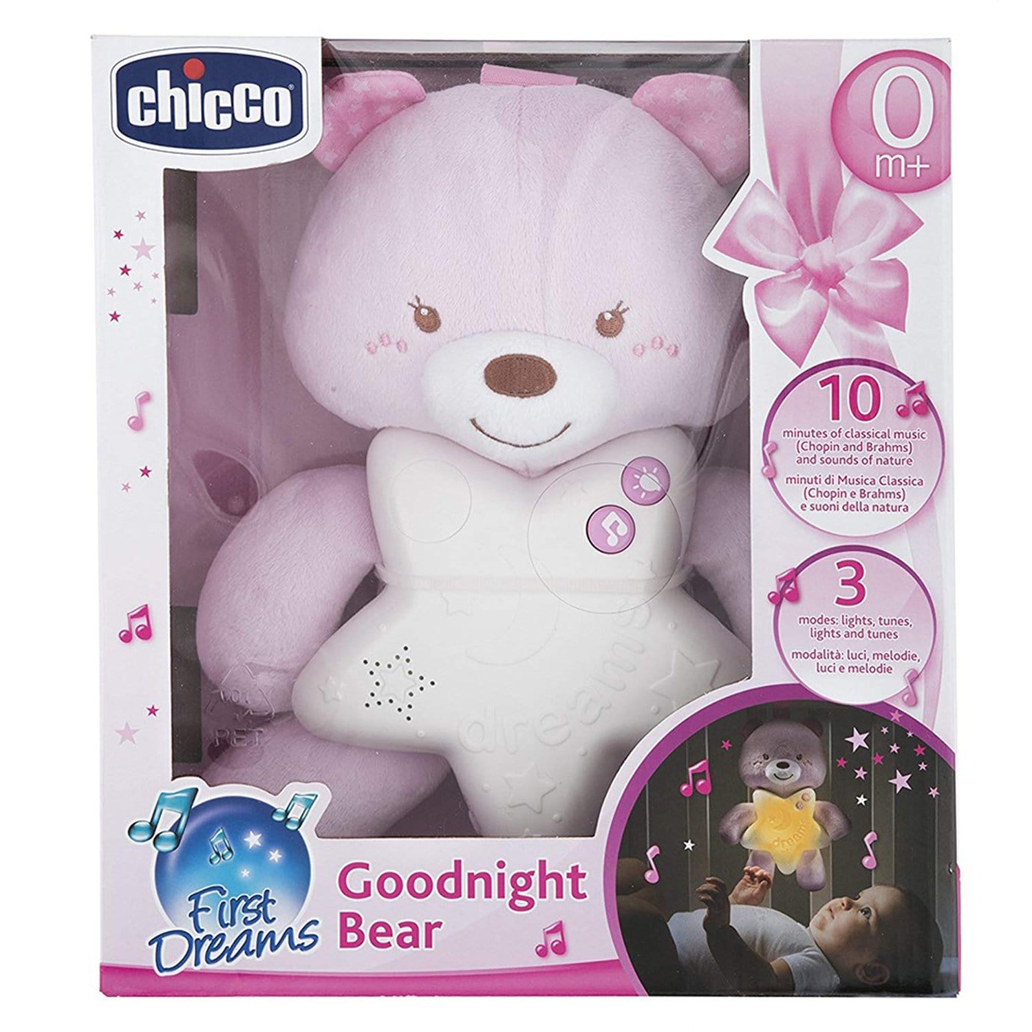 CHICCO TOY FIRST DREAMS GOODNIGHT BEAR PINK