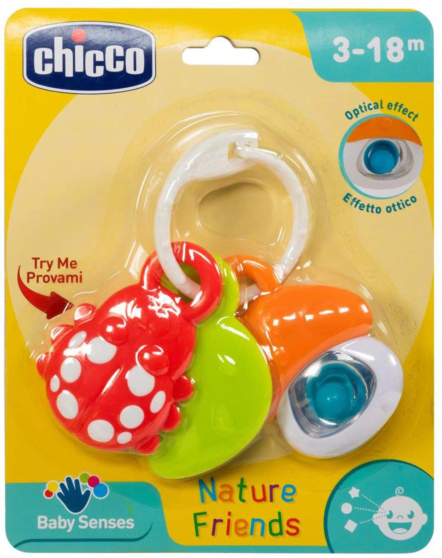 CHICCO NATURE FRIENDS PLASTIC RATTLE 3-18M
