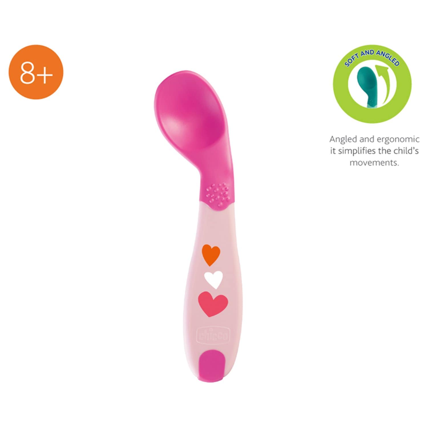 CHICCO BABY'S FIRST SPOON 8M+ PINK