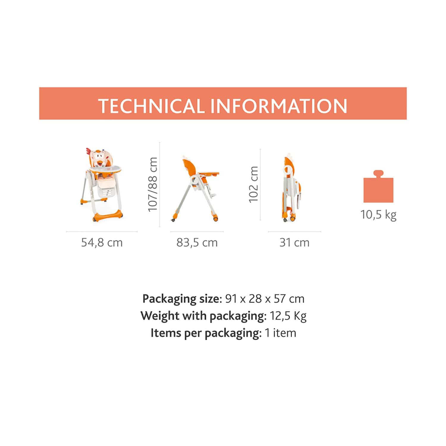 CHICCO POLLY 2 START HIGHCHAIR 0M-3Y MONKEY