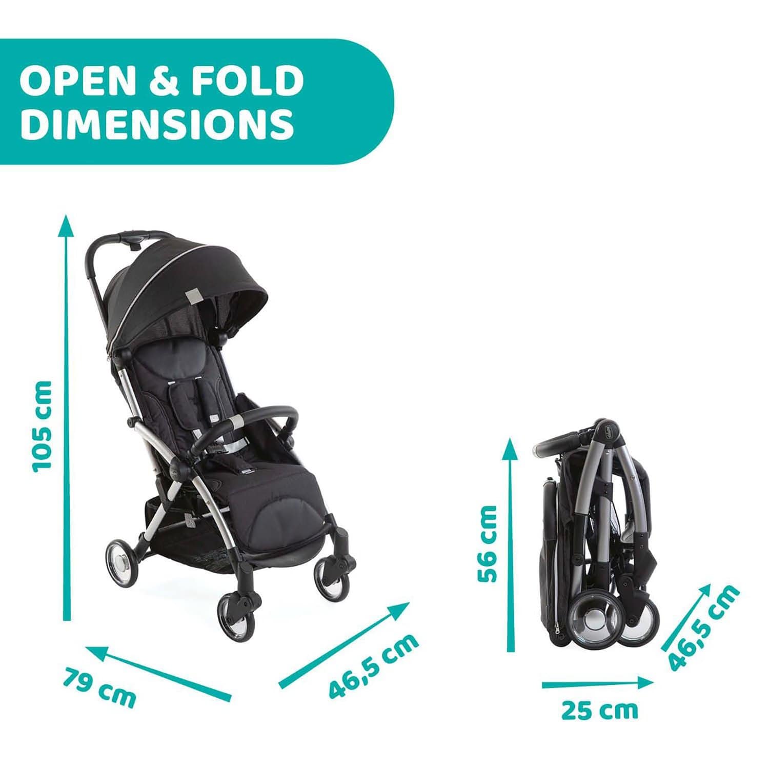 CHICCO GOODY PLUS STROLLER COOL GREY