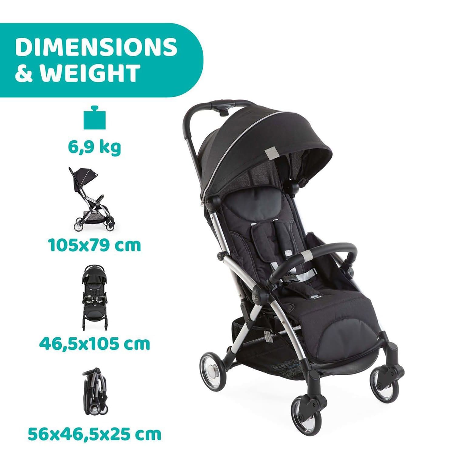 CHICCO GOODY PLUS STROLLER COOL GREY