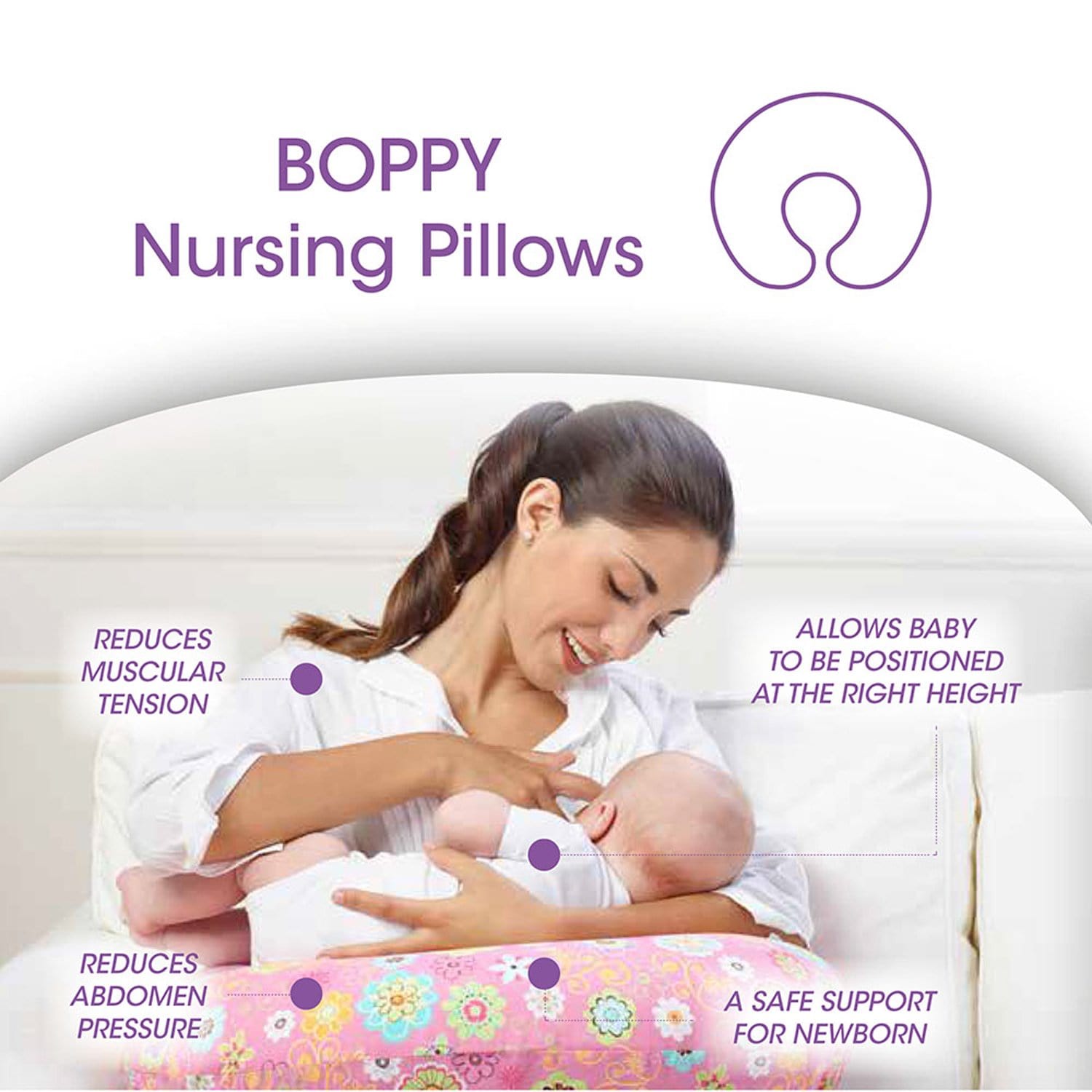 CHICCO BOPPY PILLOW WITH COTTON SLIPCOVER HELLO BABY