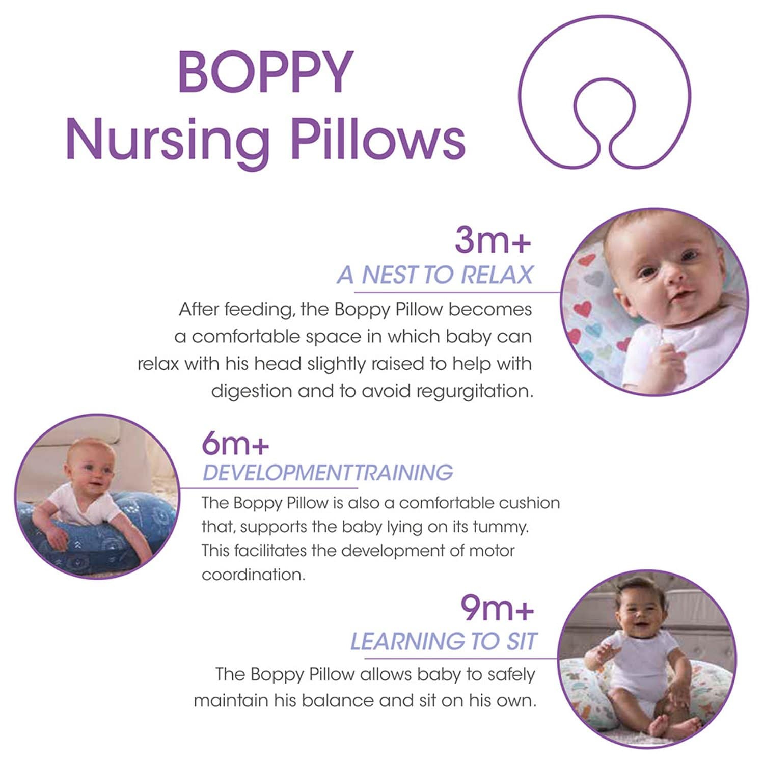 CHICCO BOPPY PILLOW WITH COTTON SLIPCOVER HELLO BABY